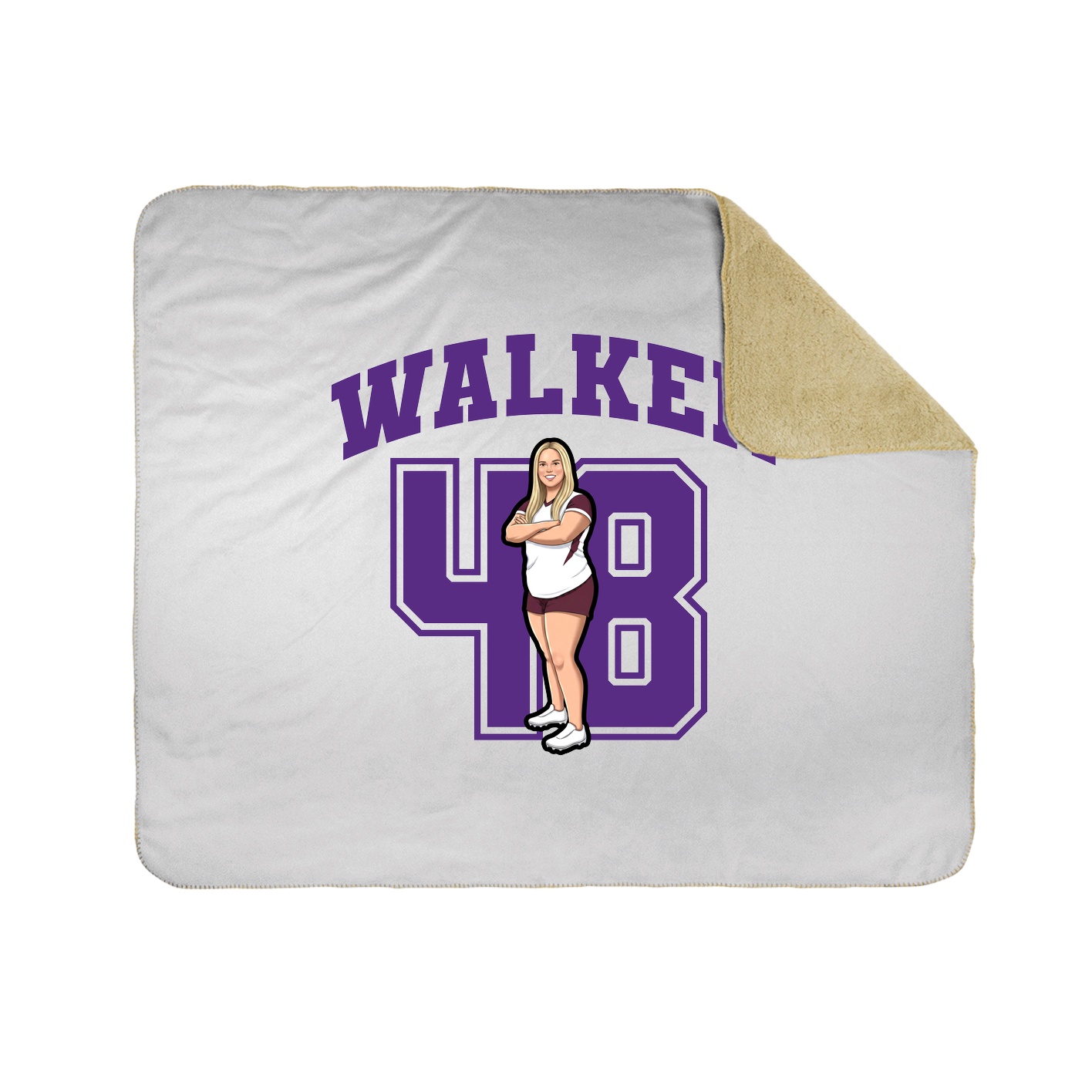 Throw Blanket — Number in White