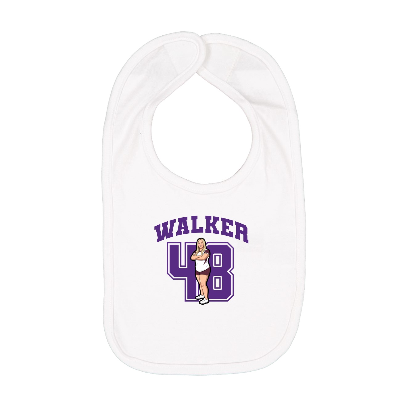 Infant Bib — Number in White