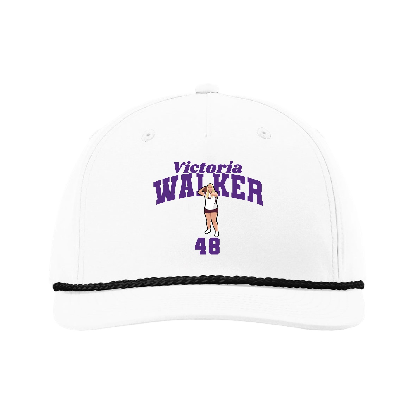 Five-Panel Classic Rope Cap — Signature Arch in White