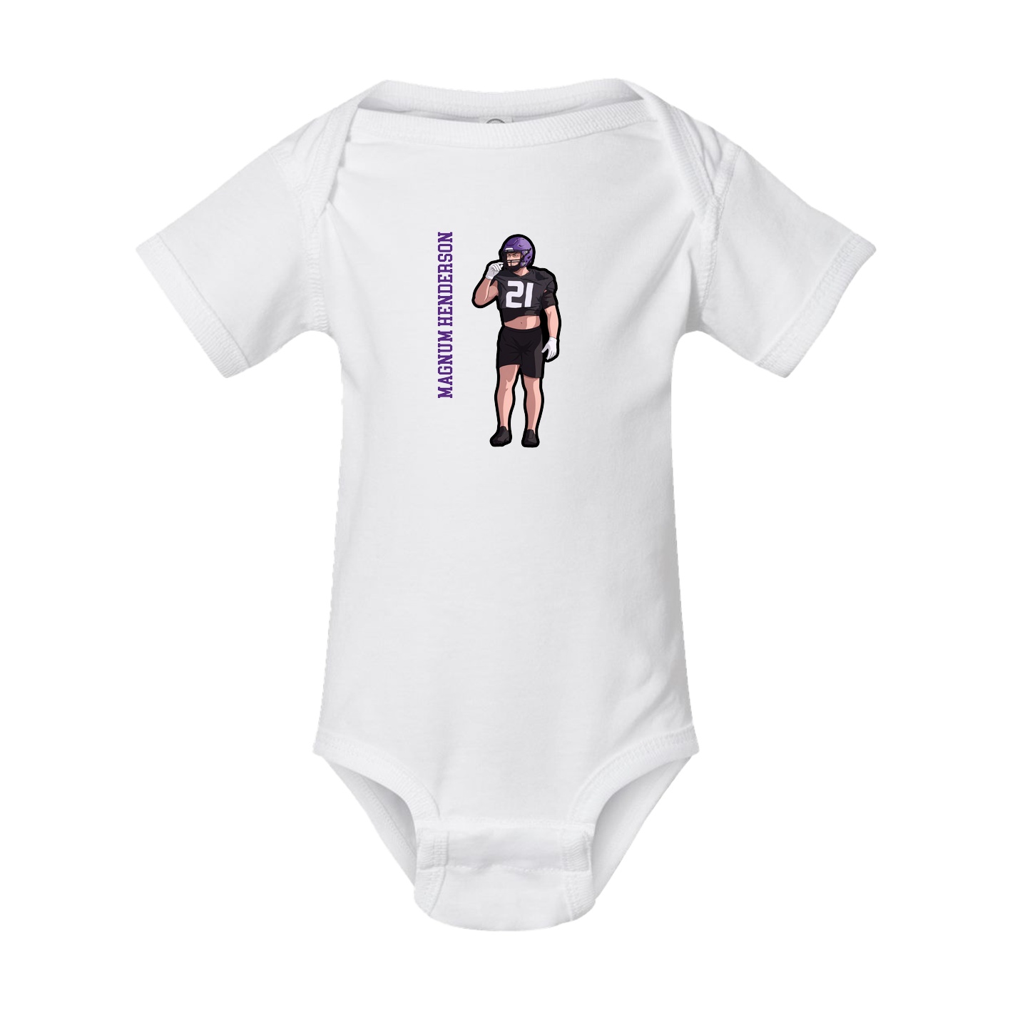 Baby Onesie — Name Vertical in White