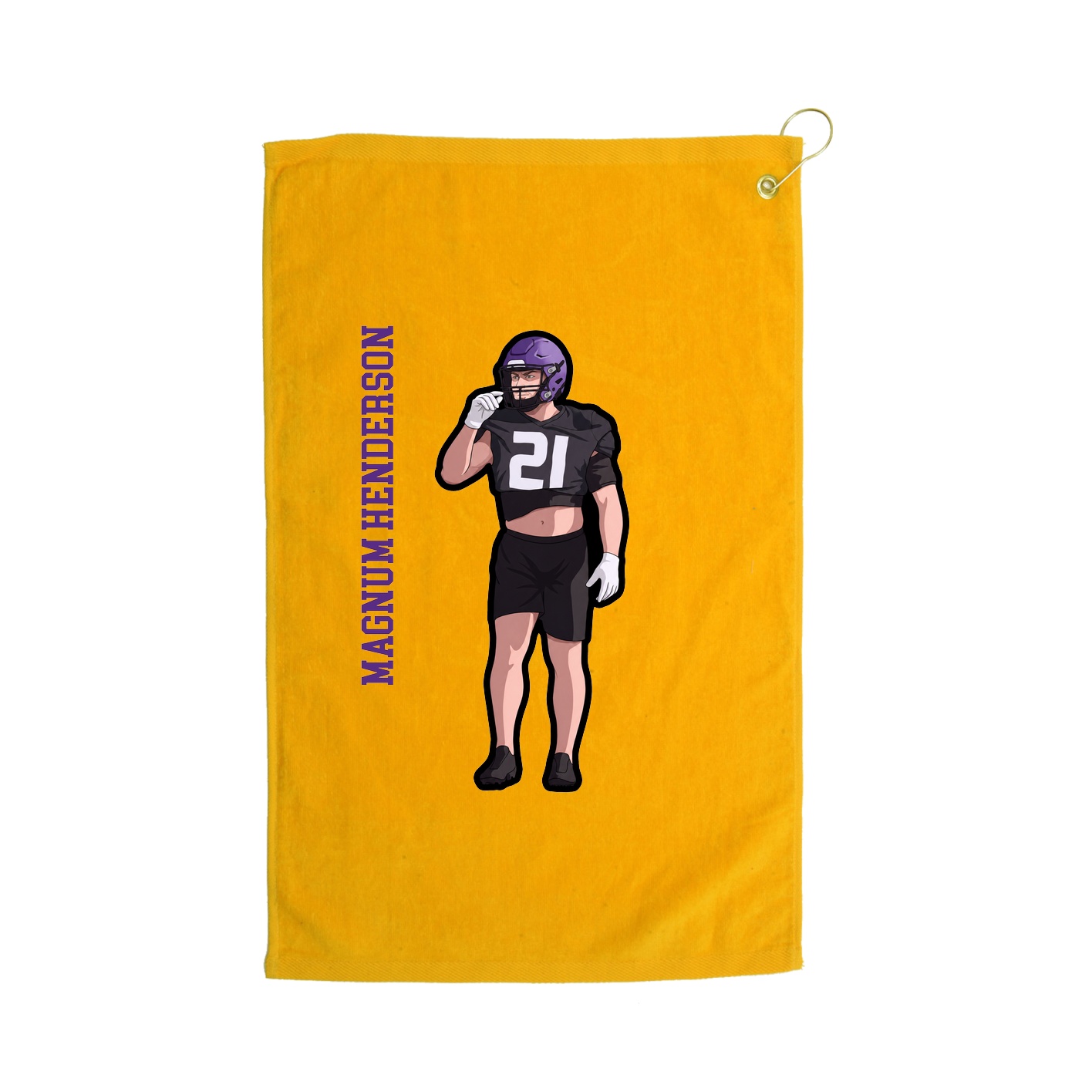 Golf Towel — Name Vertical in Gold