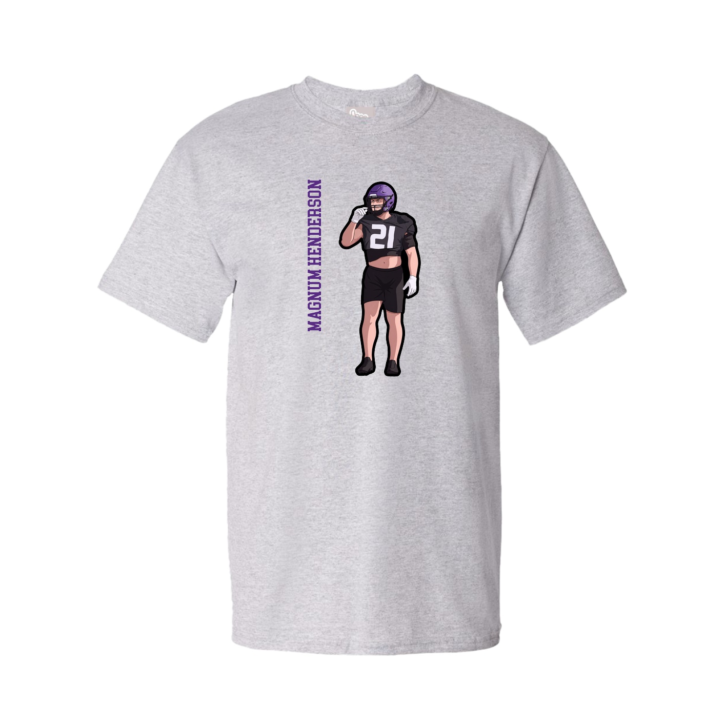 Youth Tee — Name Vertical in Grey