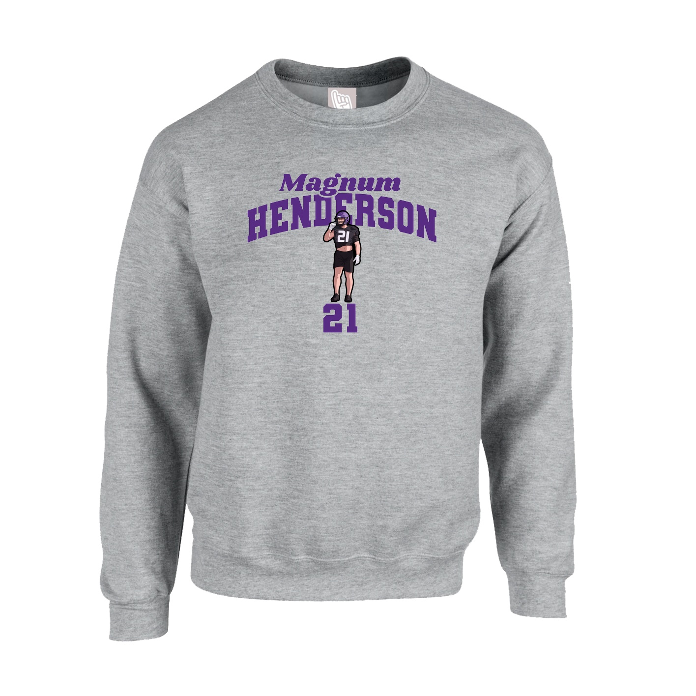 Fleece Crew — Signature Arch in Grey