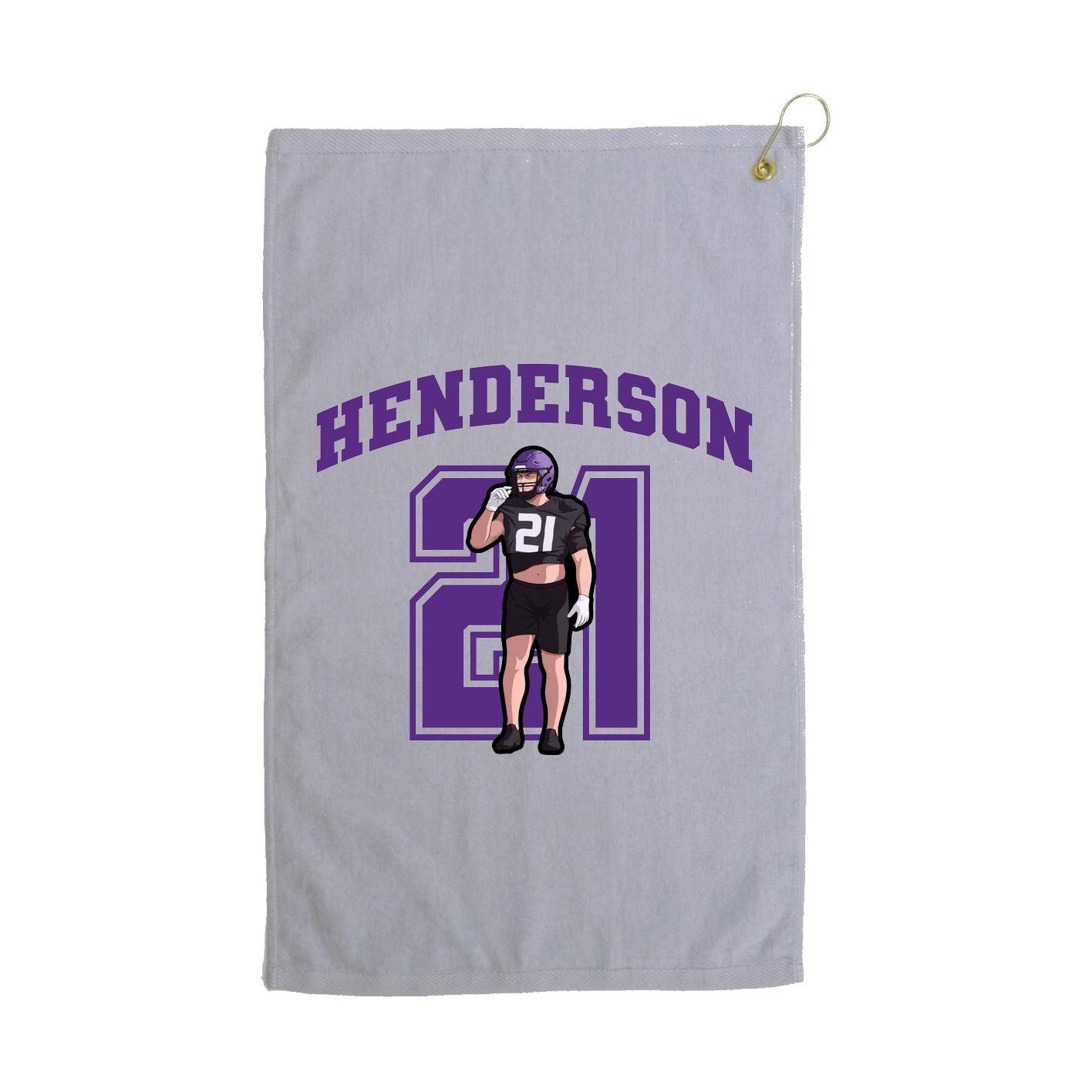Golf Towel — Number in Grey