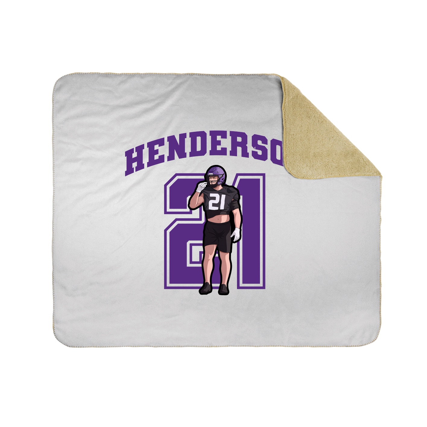 Throw Blanket — Number in White