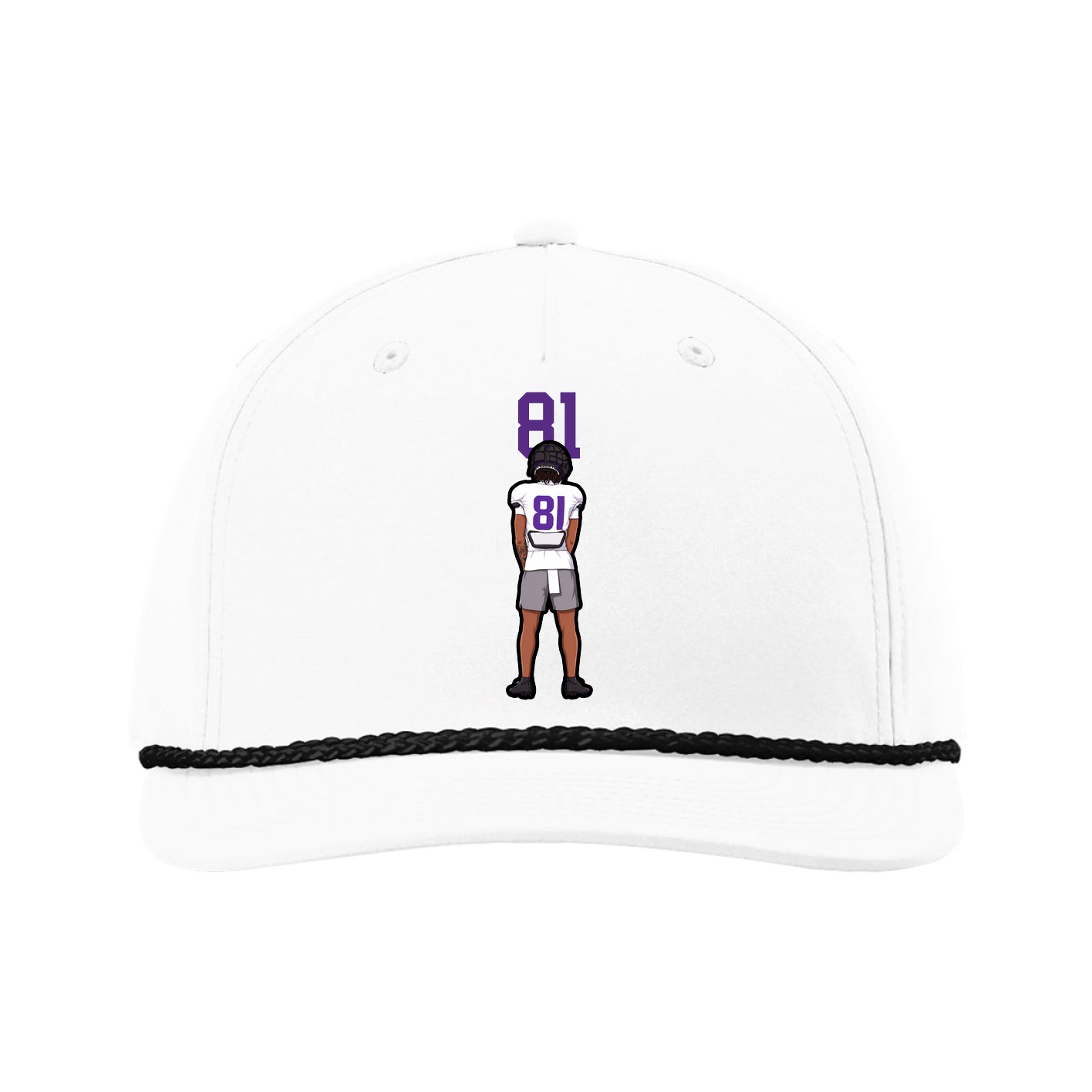 Five-Panel Classic Rope Cap — Number Top in White