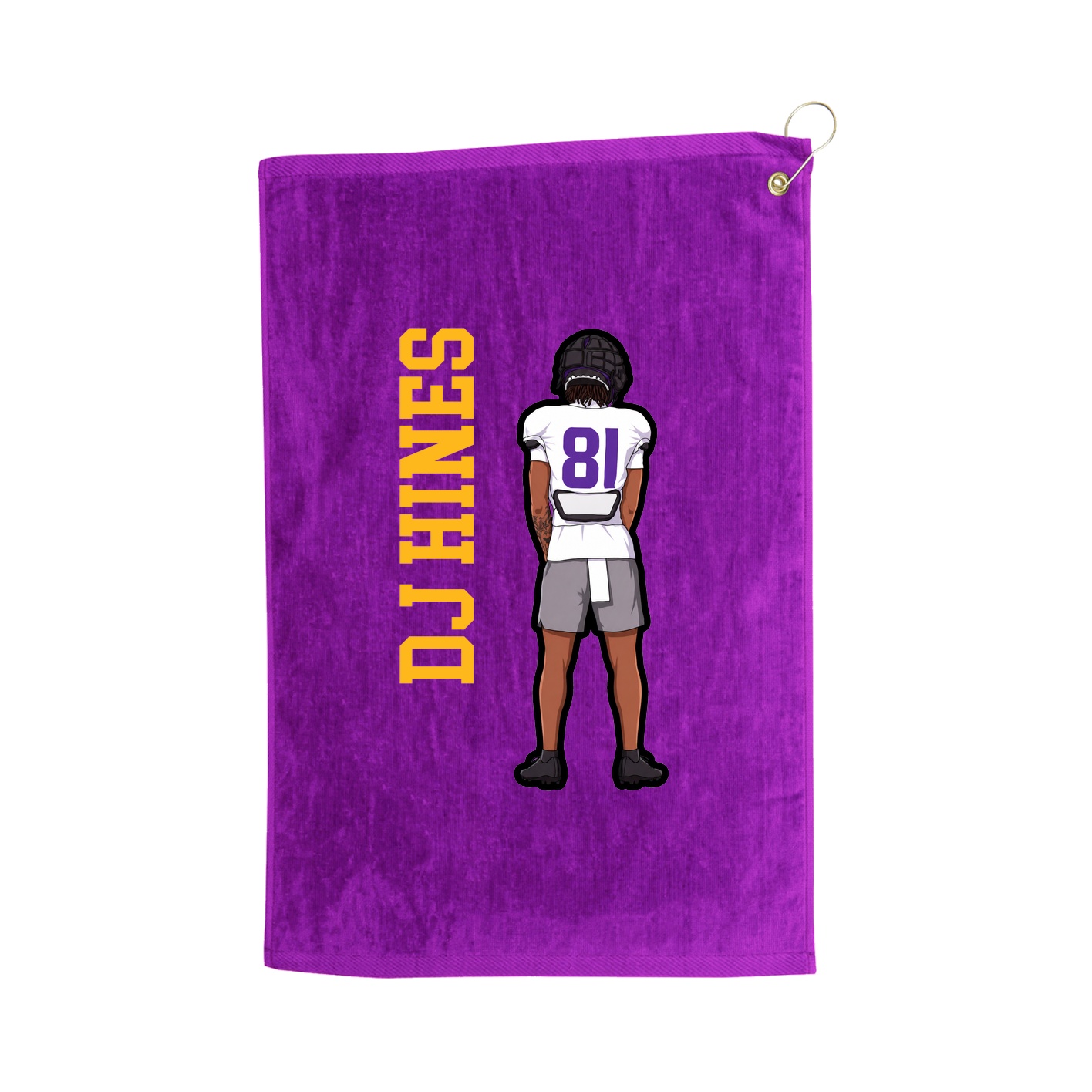Golf Towel — Name Vertical in Purple