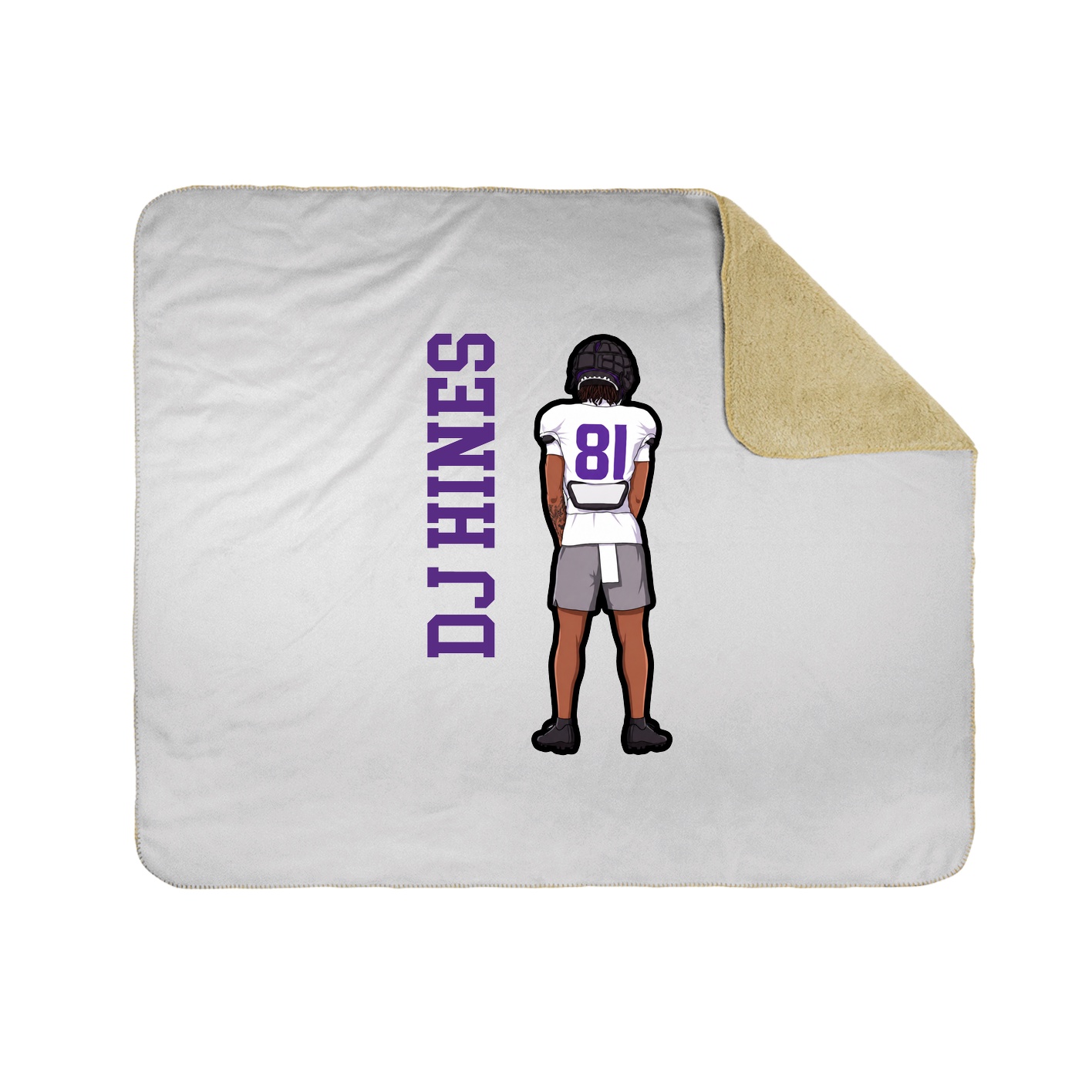 Throw Blanket — Name Vertical in White