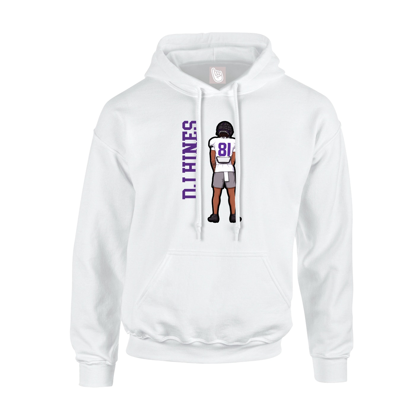 Youth Hoodie — Name Vertical in White