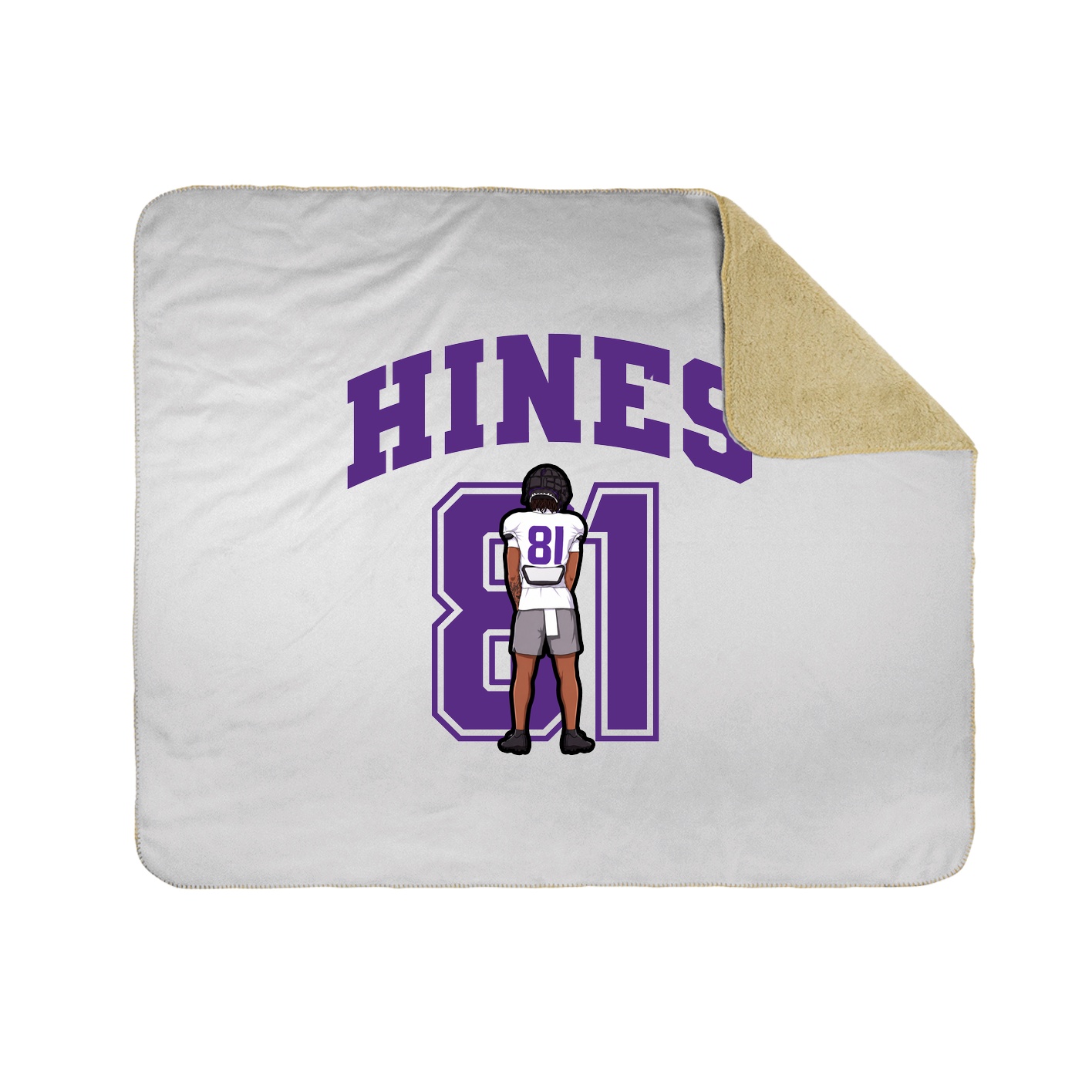 Throw Blanket — Number in White
