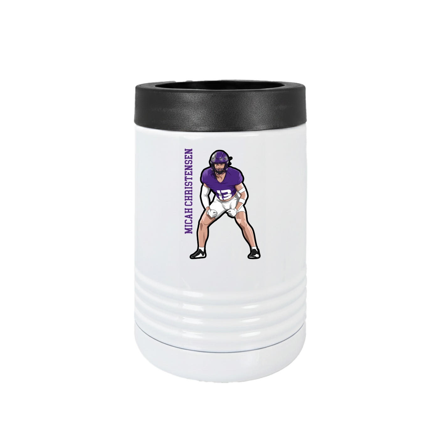 Beverage Holder — Name Vertical in White
