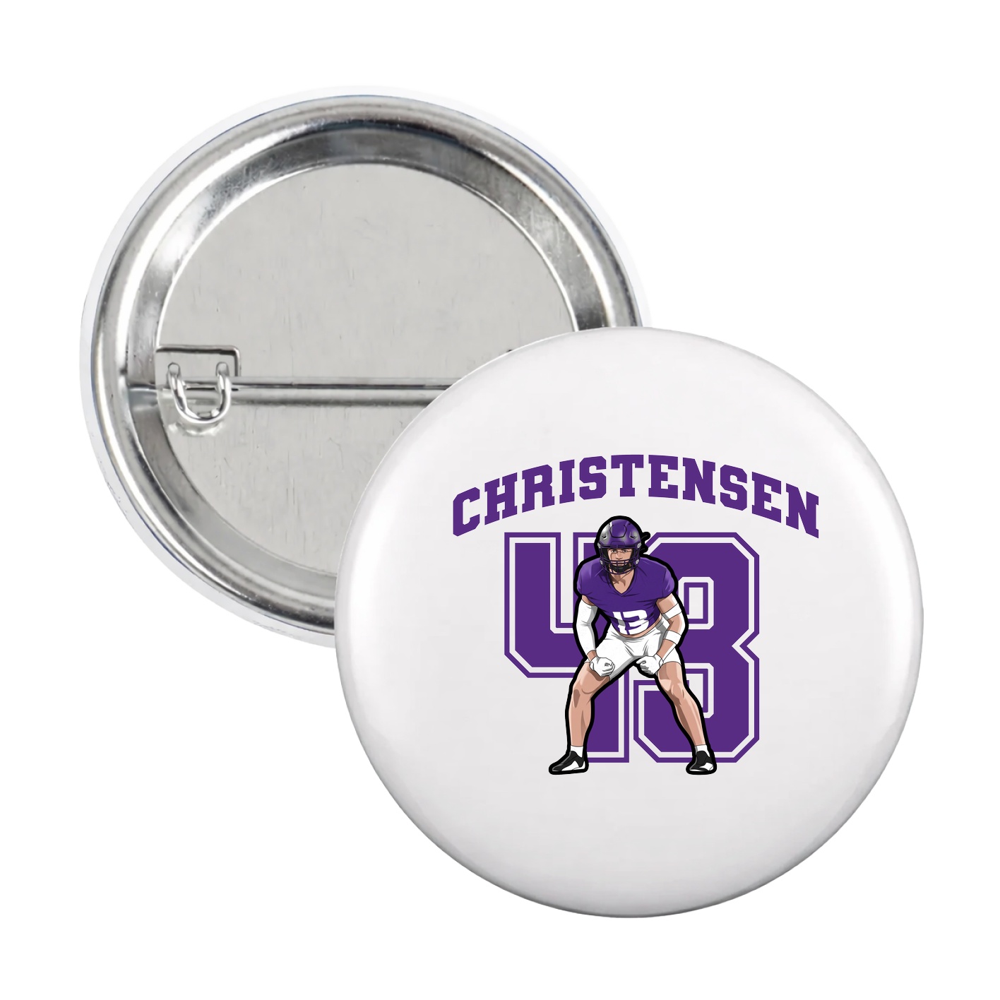 Game Day Button — Number in White