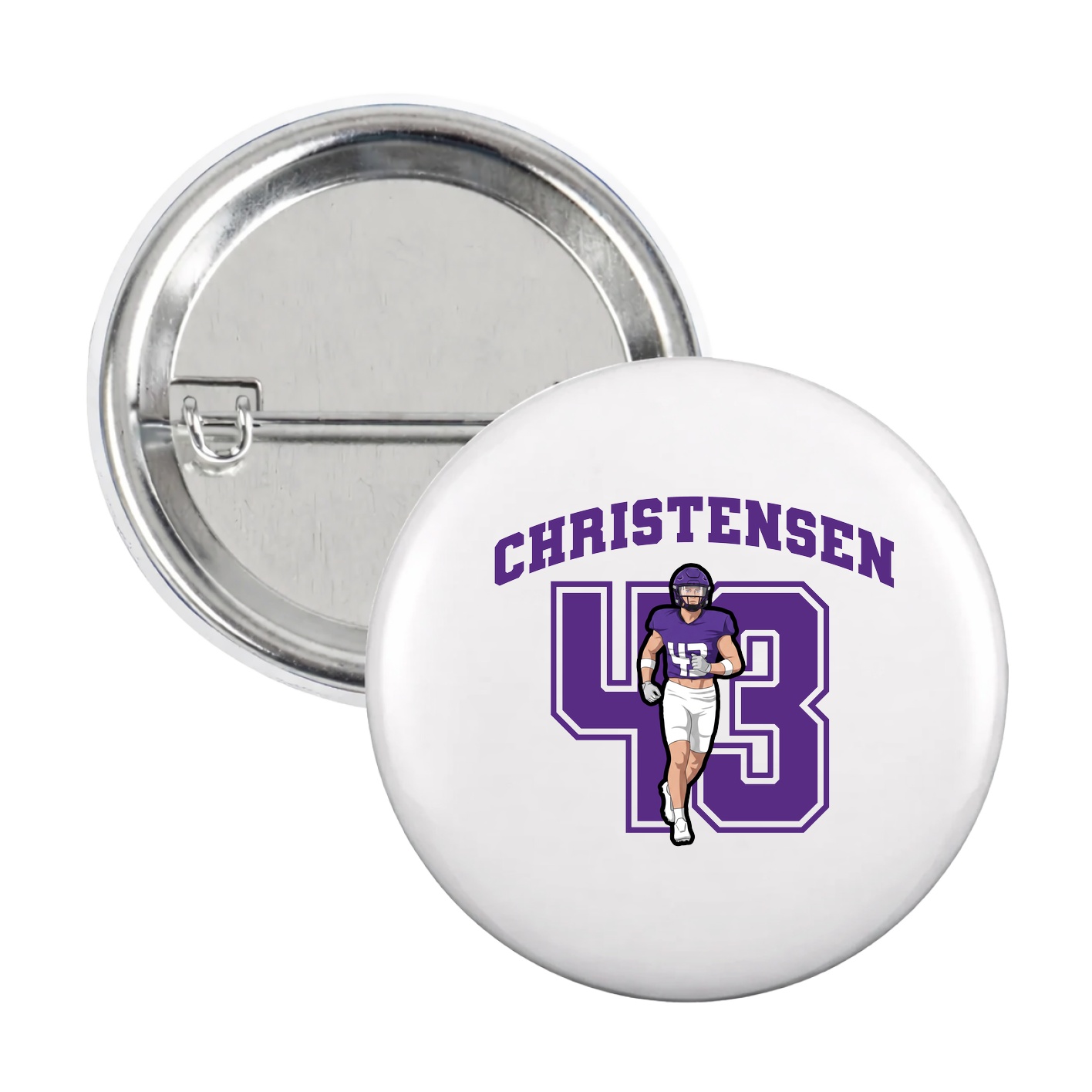 Game Day Button — Number in White