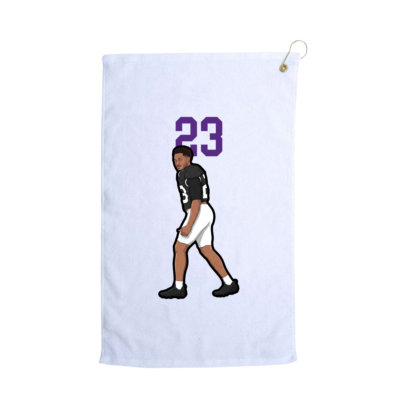 Golf Towel — Number Top in White