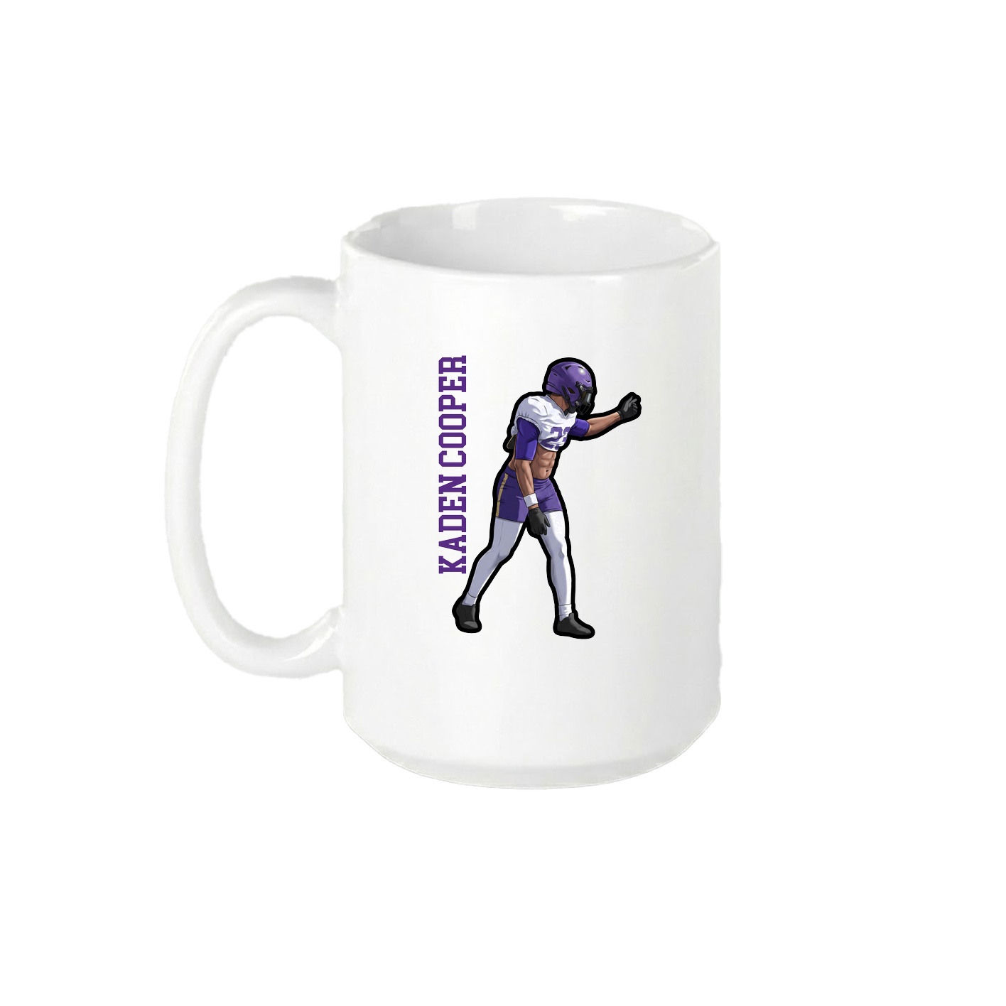 15oz Coffee Mug — Name Vertical in White