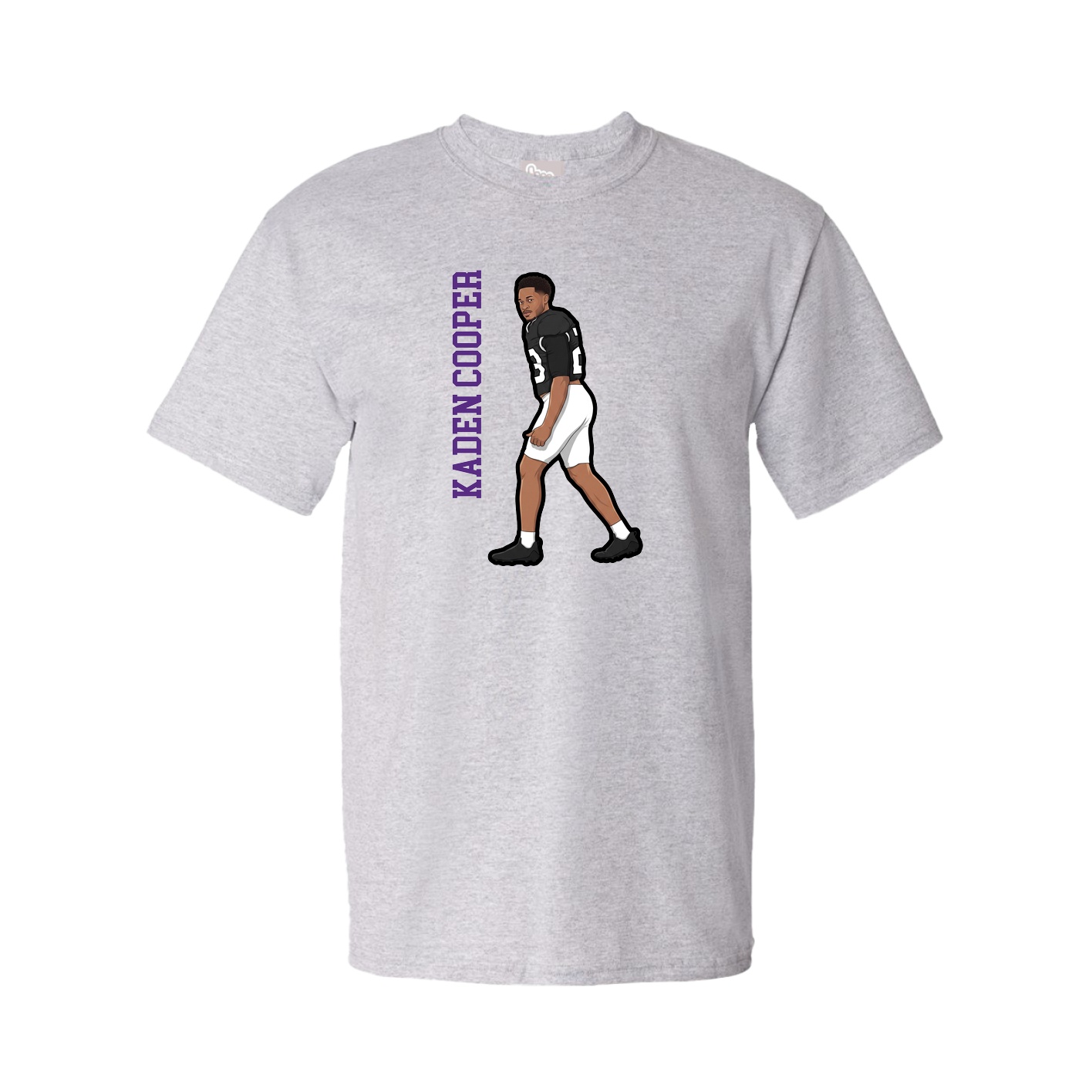Tee — Name Vertical in Grey