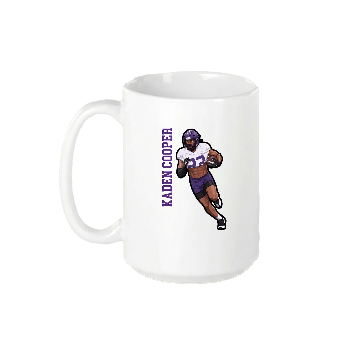 15oz Coffee Mug — Name Vertical in White
