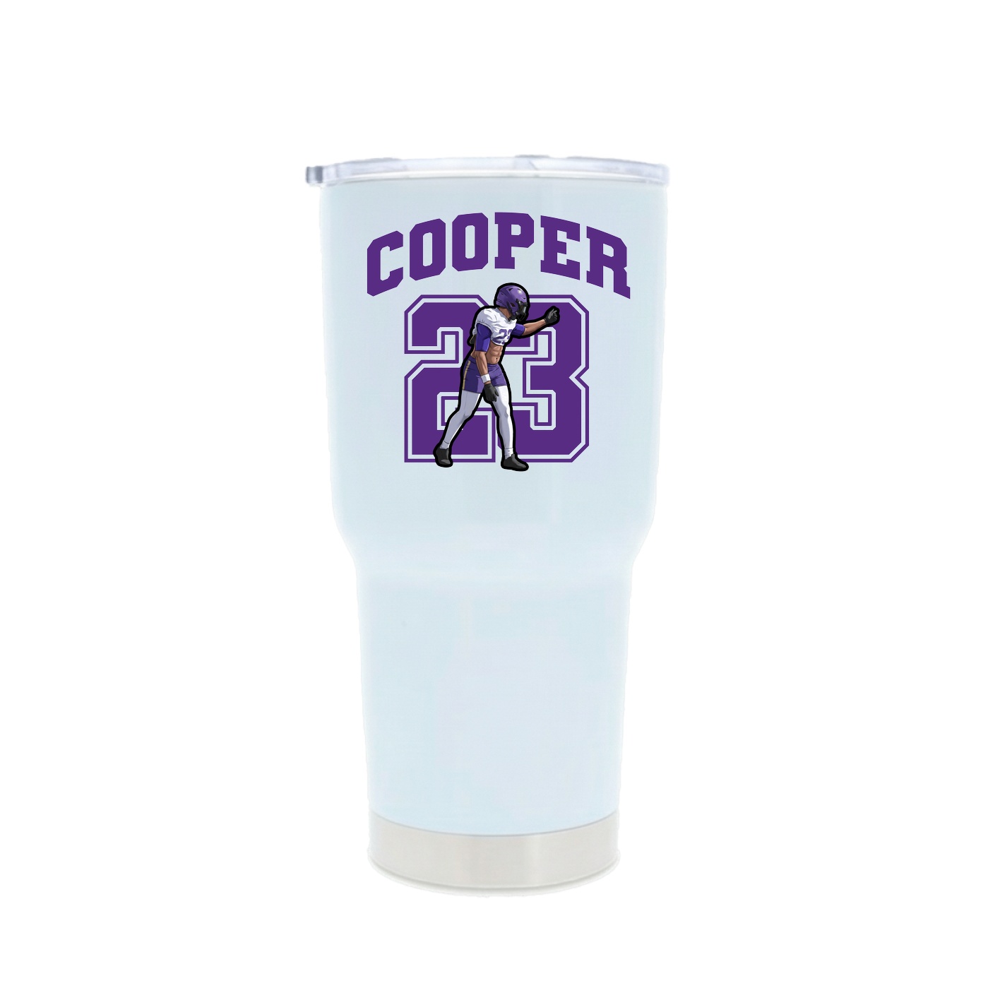 30oz Stainless Steel Tumbler — Number in White