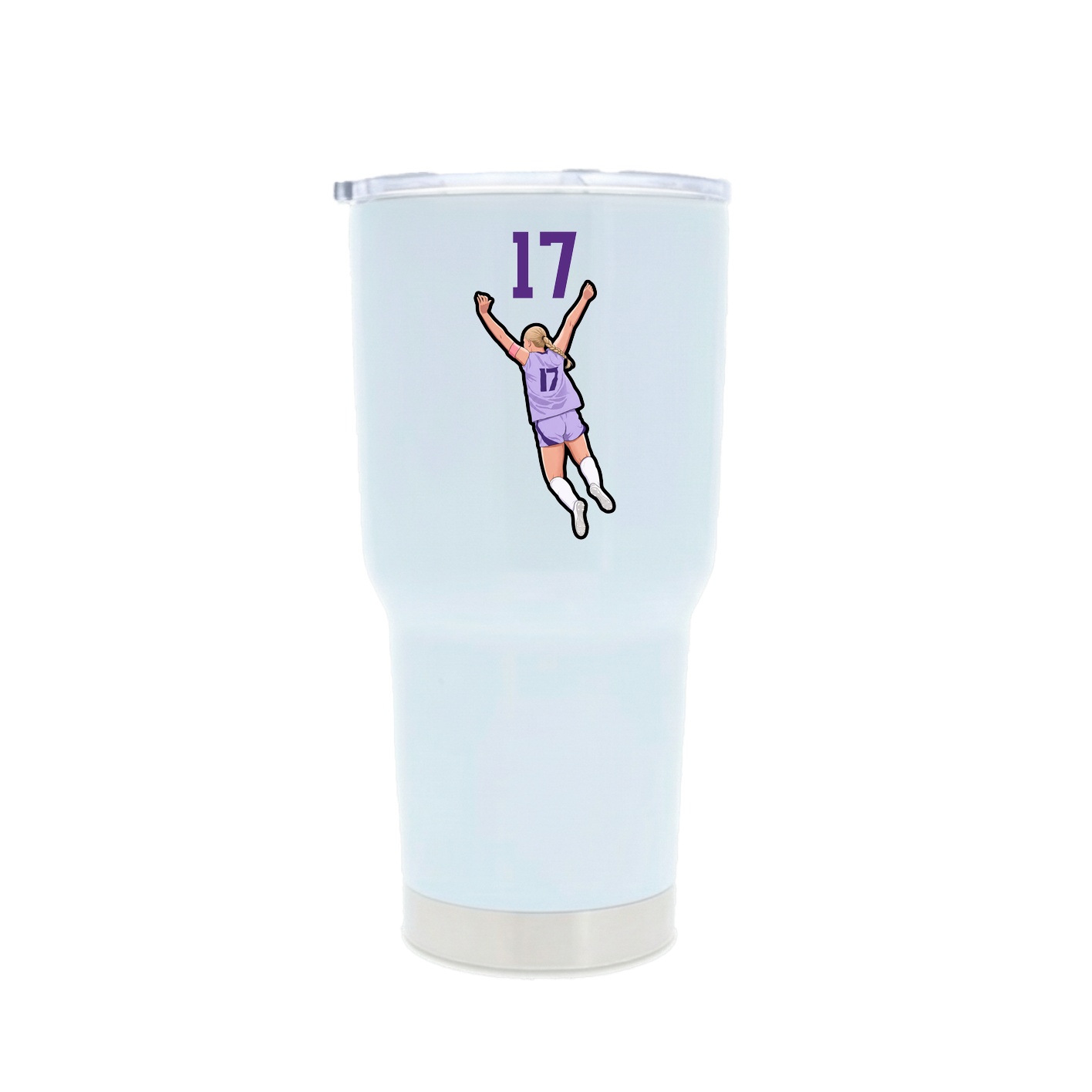 30oz Stainless Steel Tumbler — Number Top in White