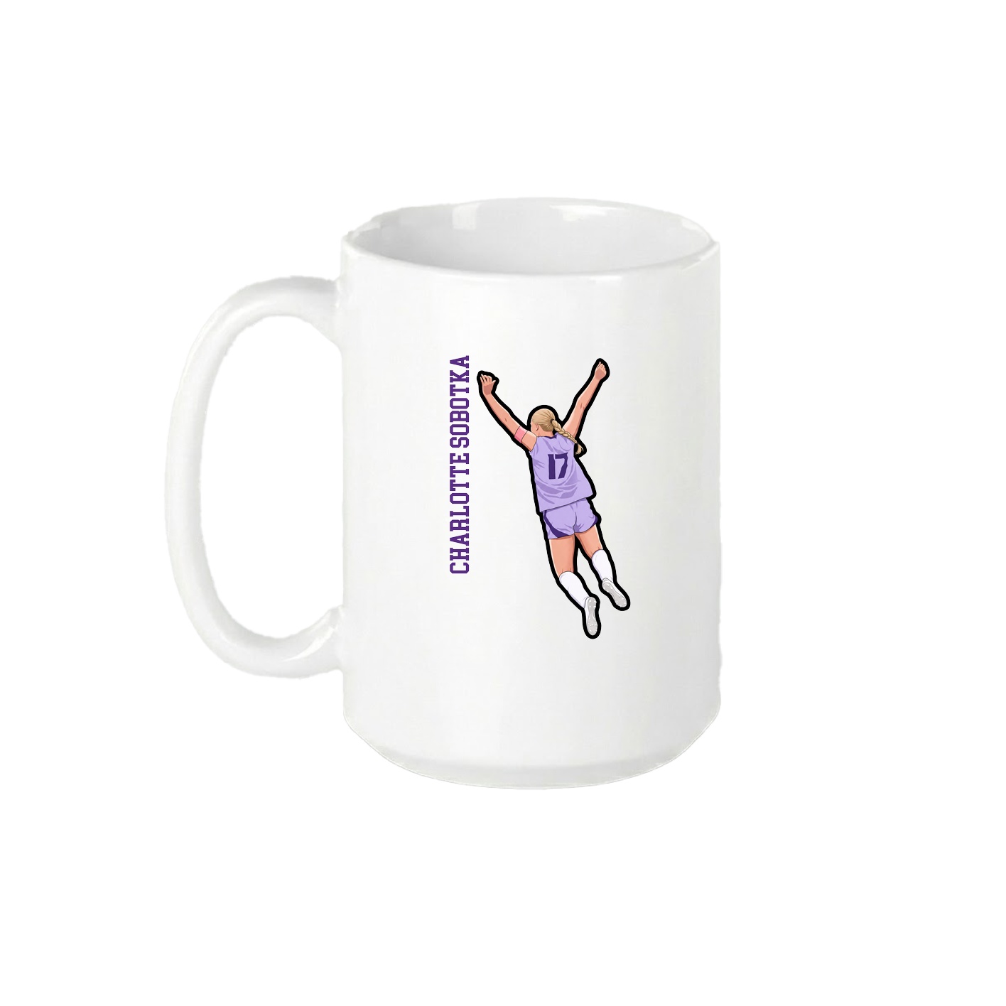 15oz Coffee Mug — Name Vertical in White