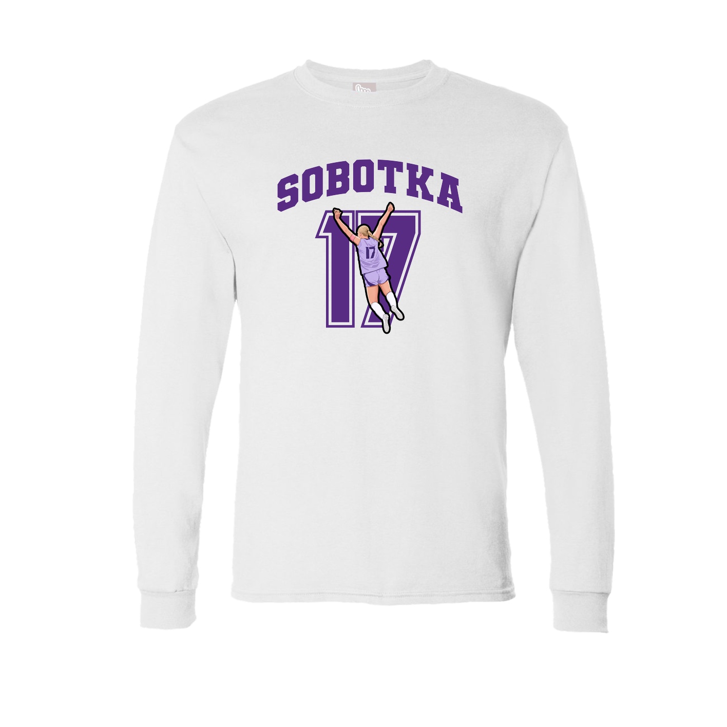 Long Sleeve Tee — Number in White