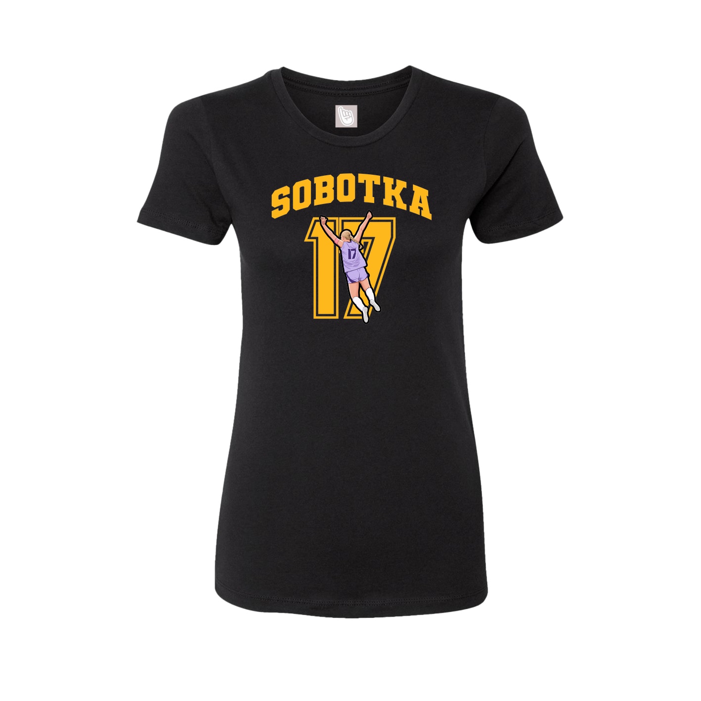 Fitted Women's Tee — Number in Black