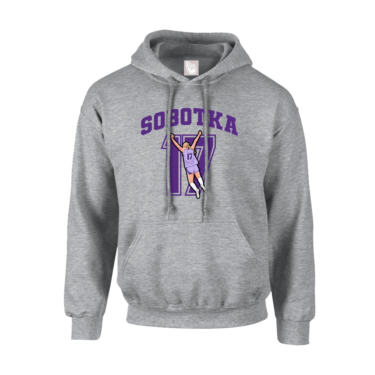 Youth Hoodie — Number in Grey