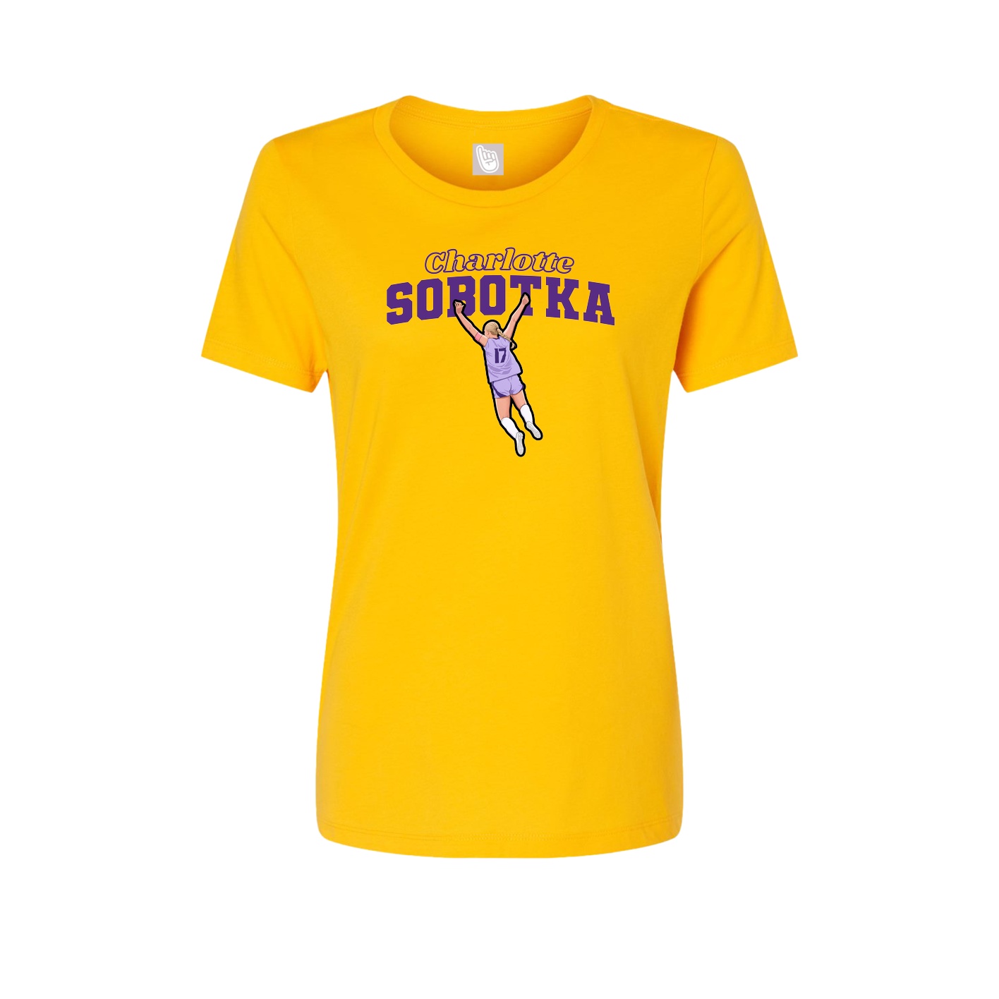 Fitted Women's Tee — Name Arch in Gold