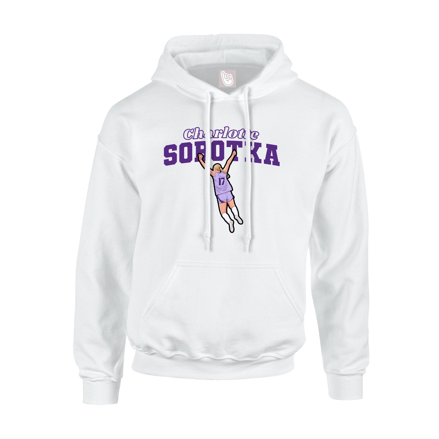 Youth Hoodie — Name Arch in White
