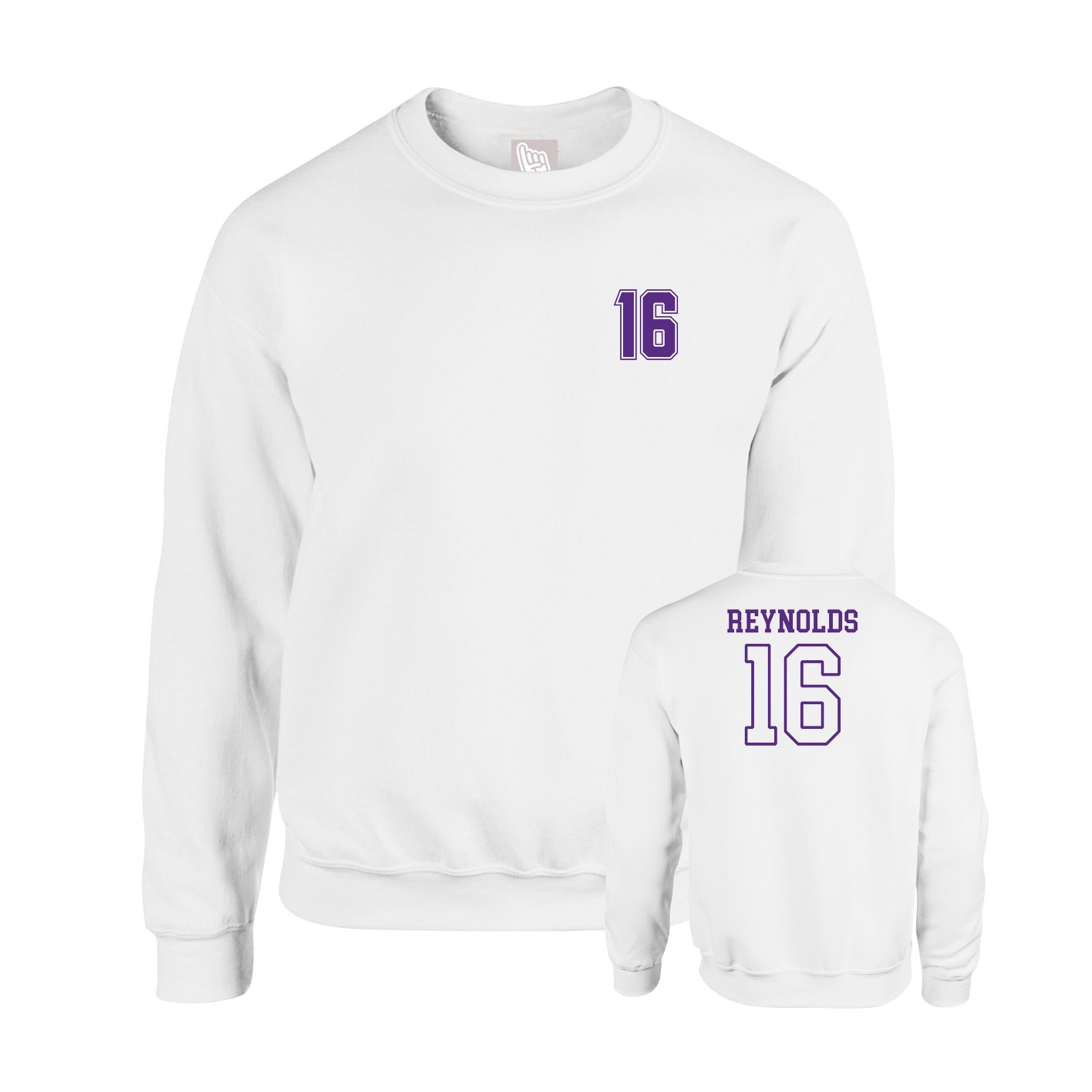 Fleece Crew — Chest Back in White