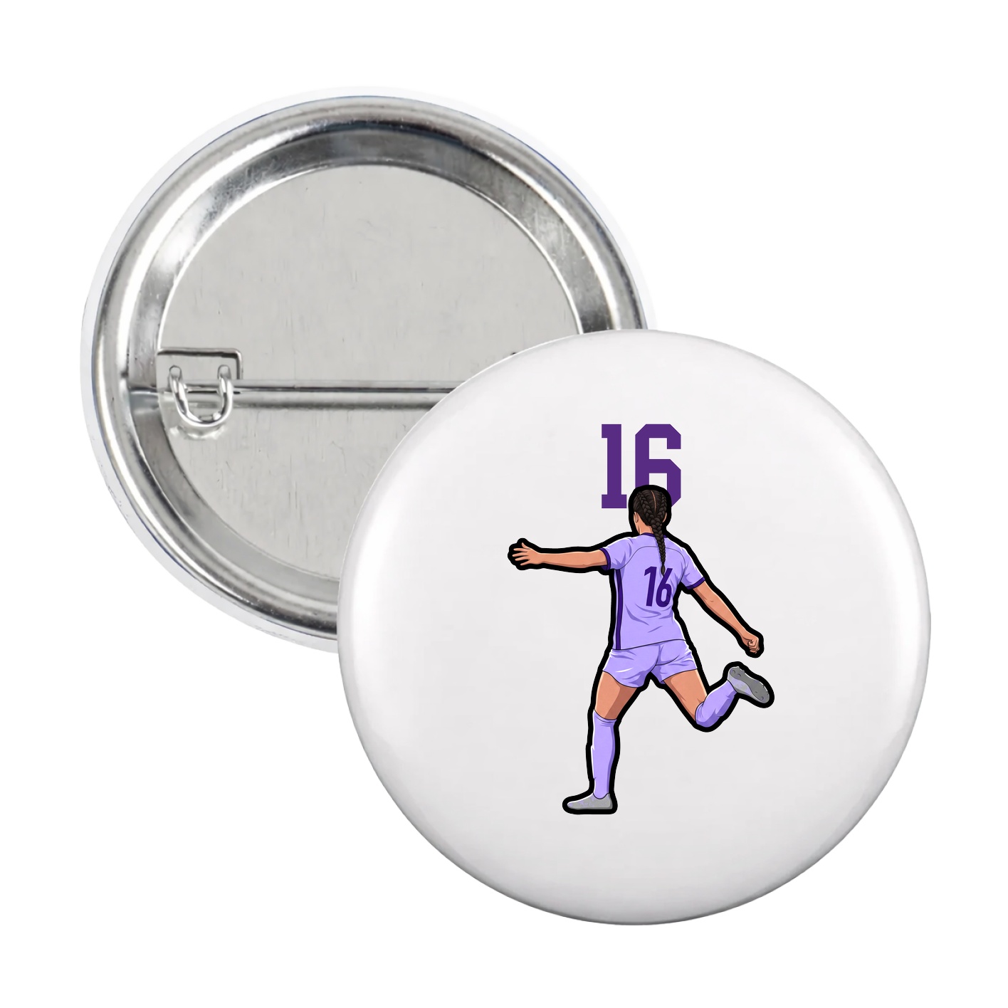 Game Day Button — Number Top in White