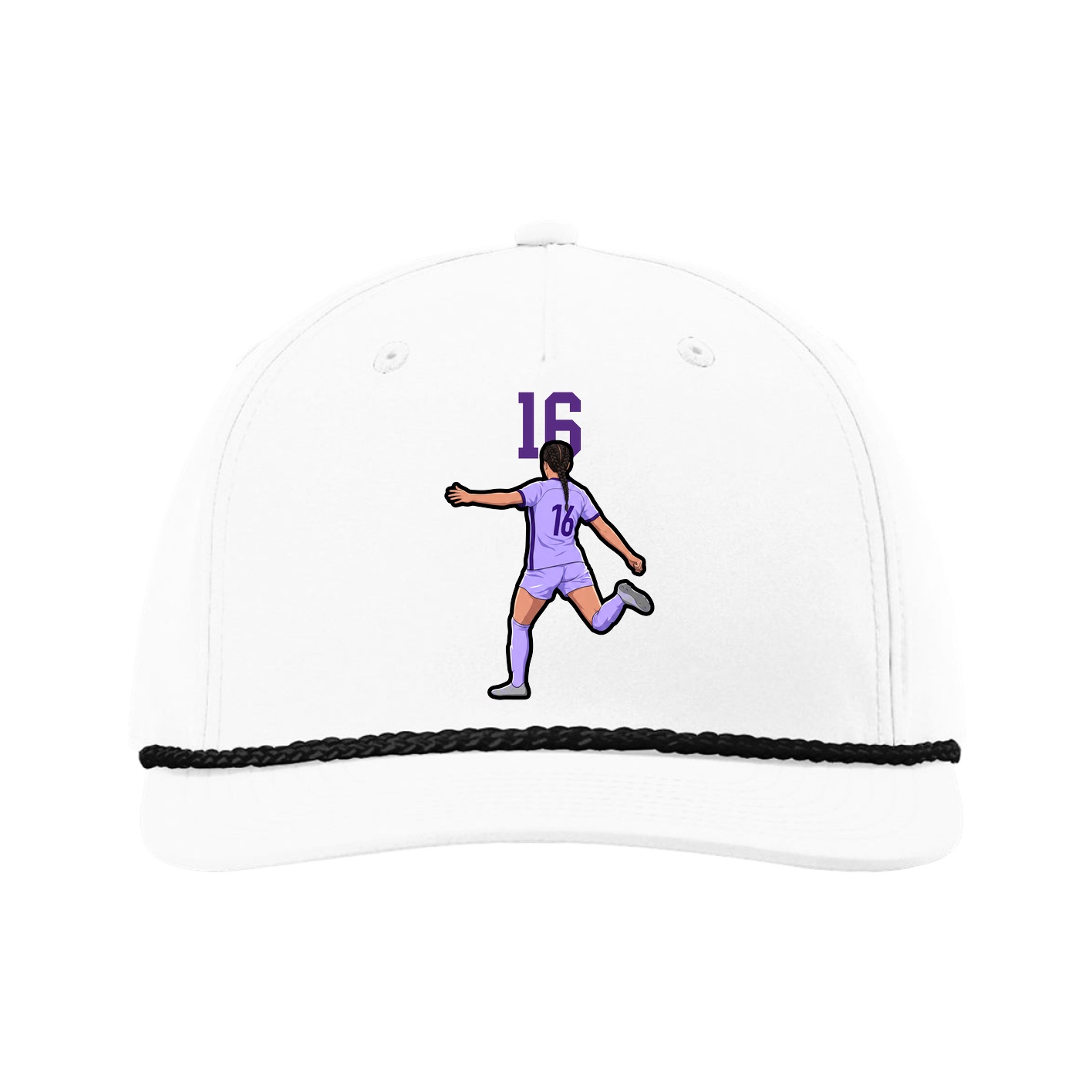 Five-Panel Classic Rope Cap — Number Top in White