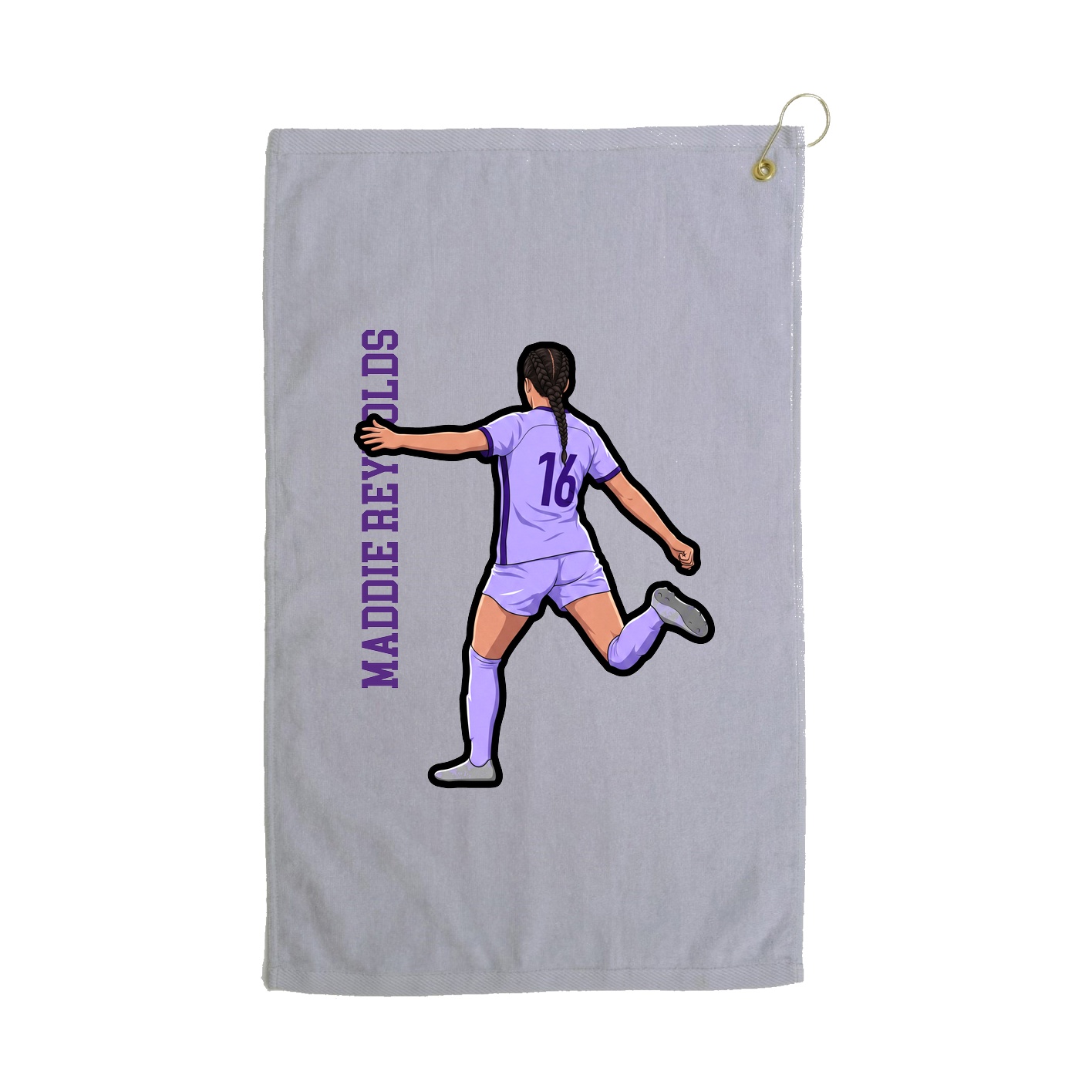 Golf Towel — Name Vertical in Grey