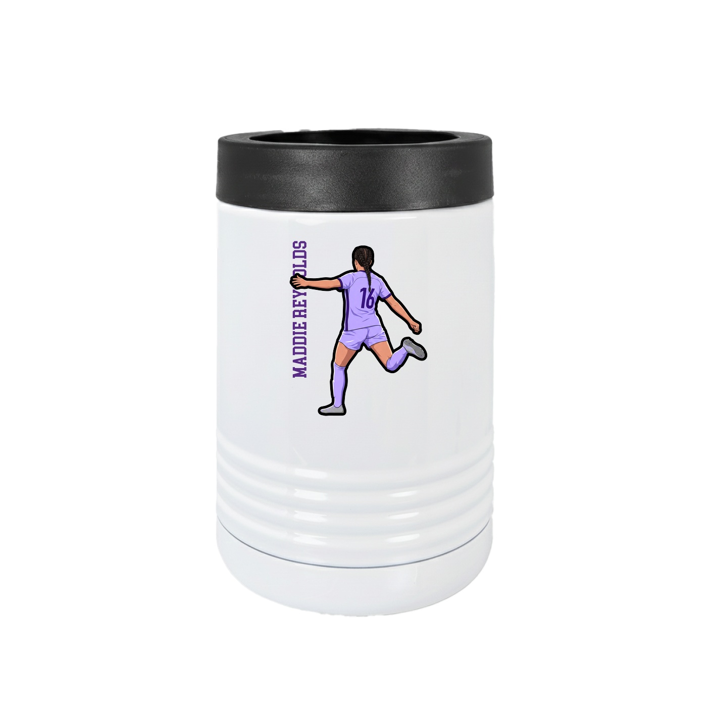Beverage Holder — Name Vertical in White