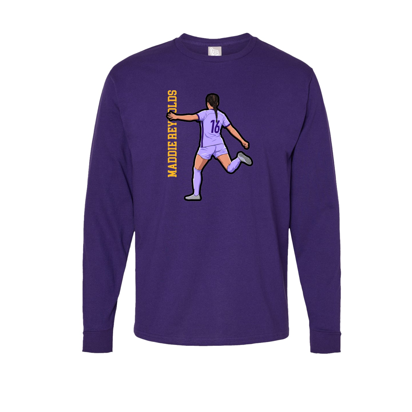 Long Sleeve Tee — Name Vertical in Purple