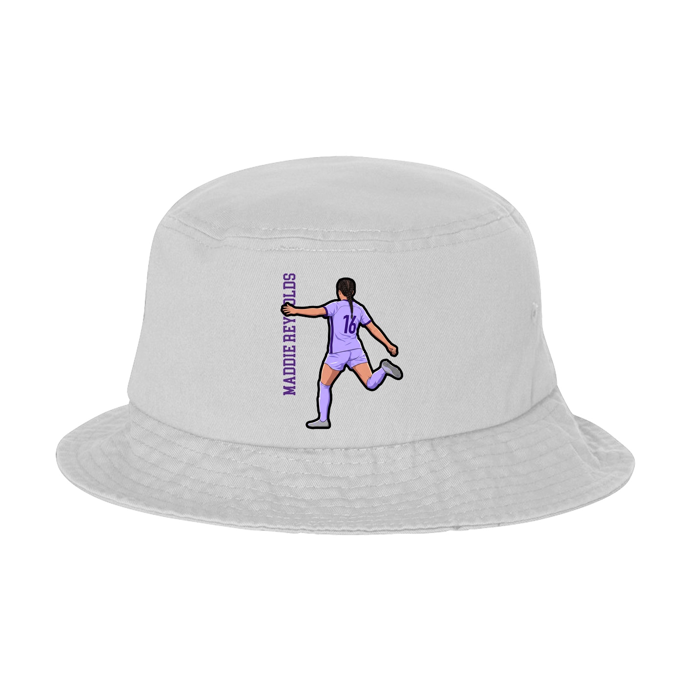 Bucket Cap — Name Vertical in White