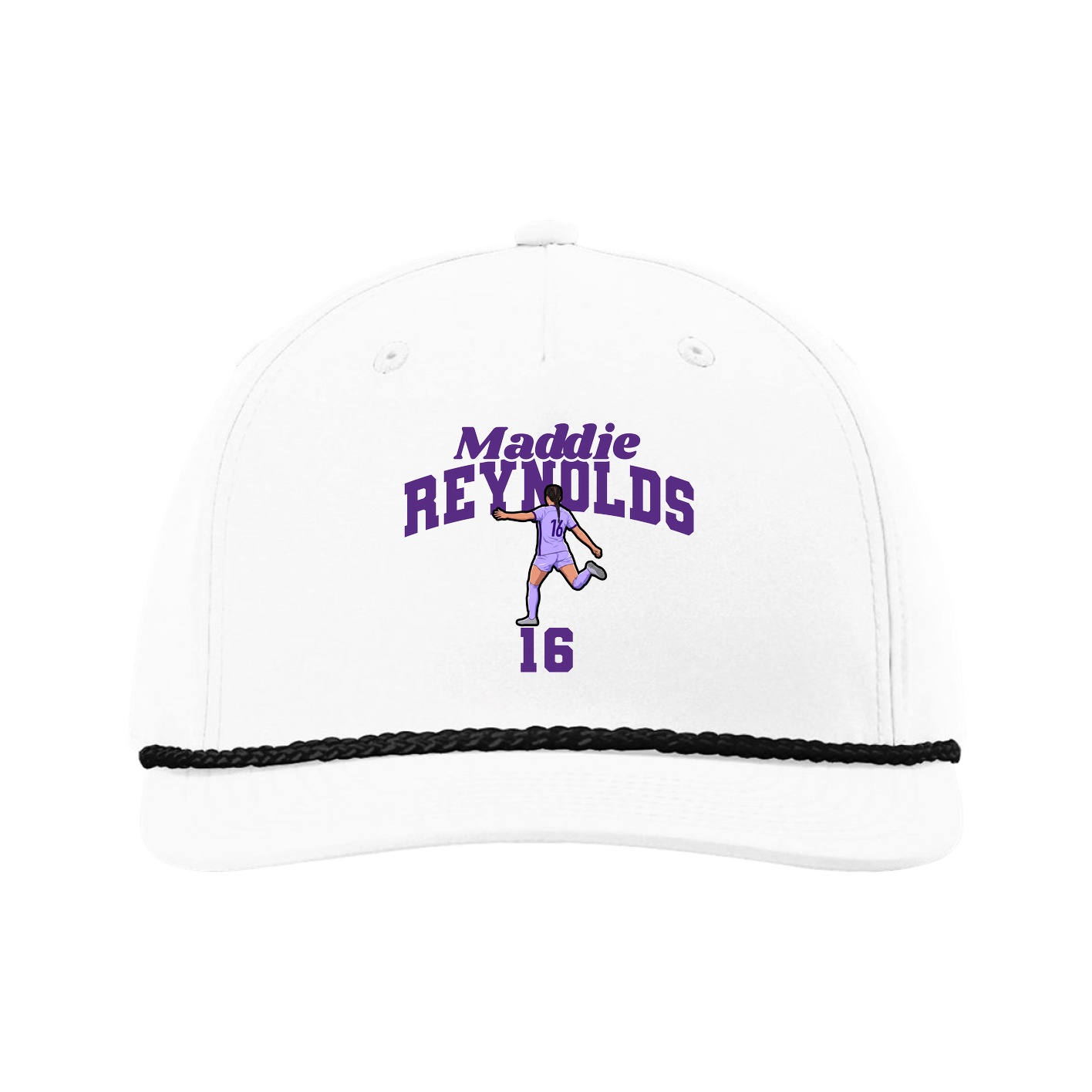 Five-Panel Classic Rope Cap — Signature Arch in White