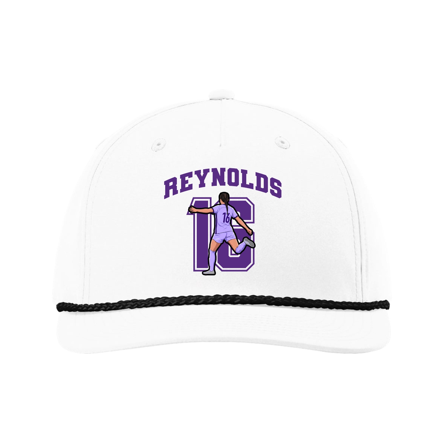 Five-Panel Classic Rope Cap — Number in White