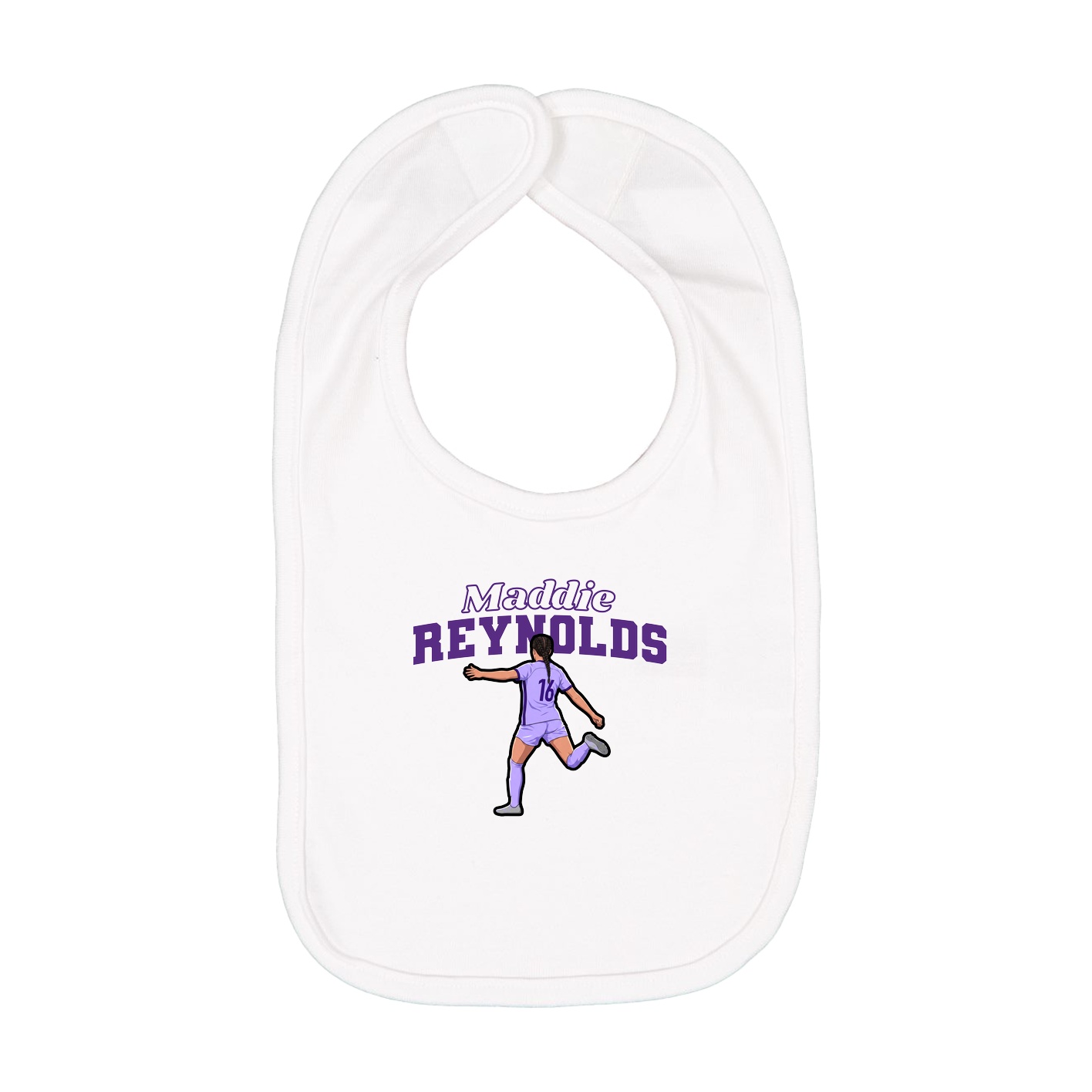 Infant Bib — Name Arch in White