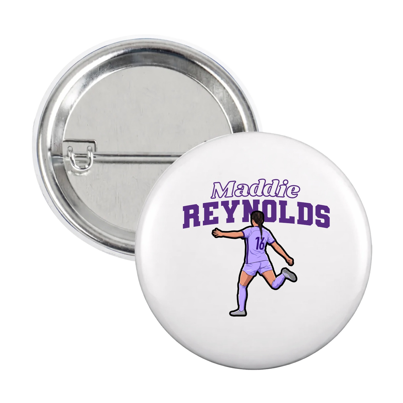 Game Day Button — Name Arch in White