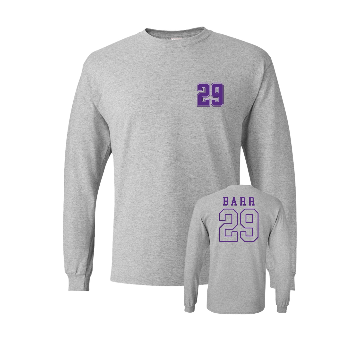 Long Sleeve Tee — Chest Back in Grey