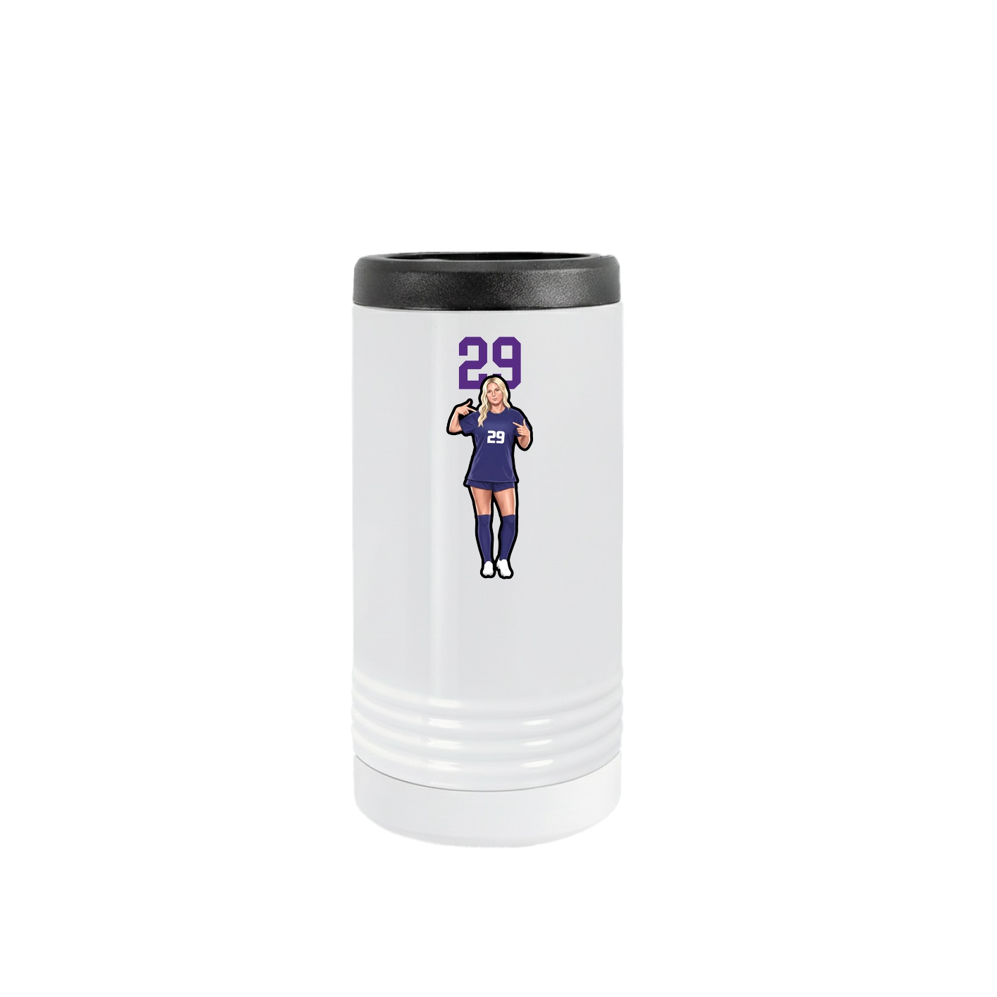 Slim Beverage Holder — Number Top in White