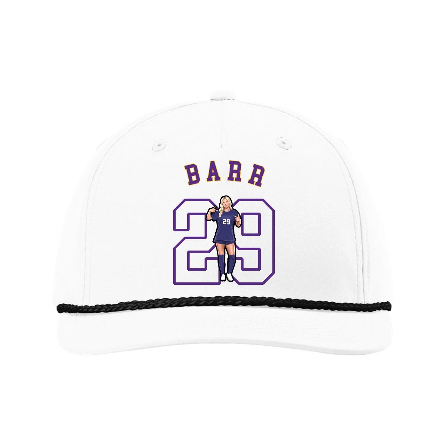 Five-Panel Classic Rope Cap — Shirsey Arch in White