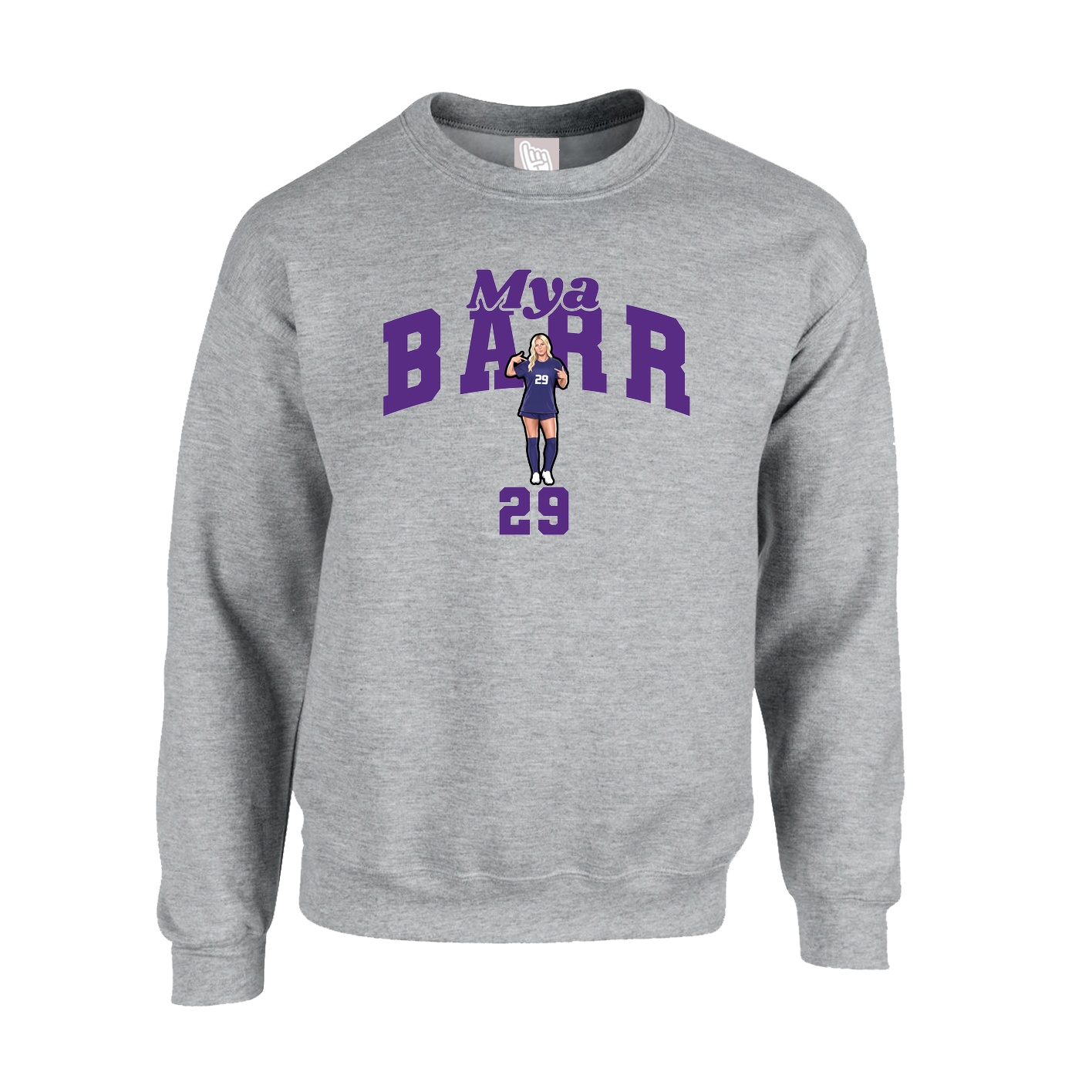Fleece Crew — Signature Arch in Grey