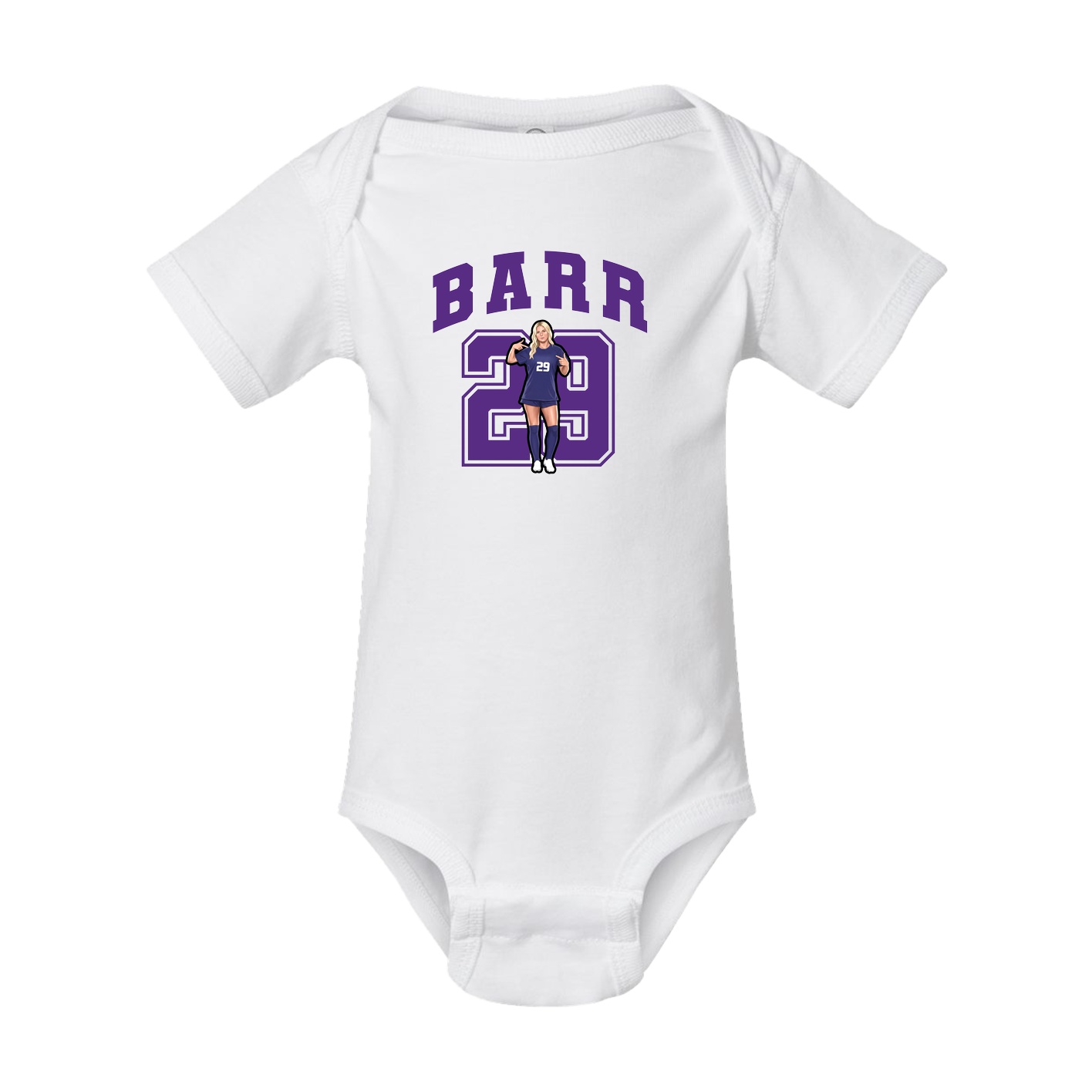 Baby Onesie — Number in White