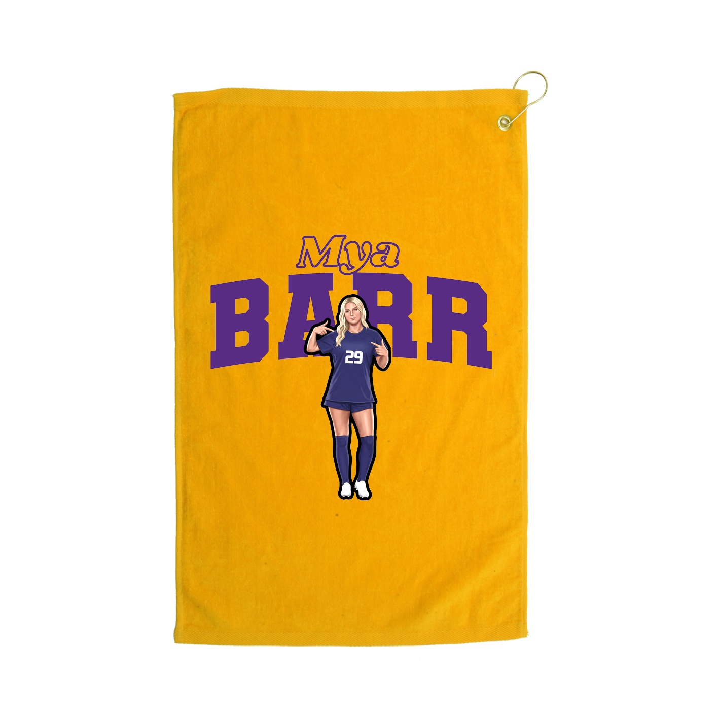 Golf Towel — Name Arch in Gold