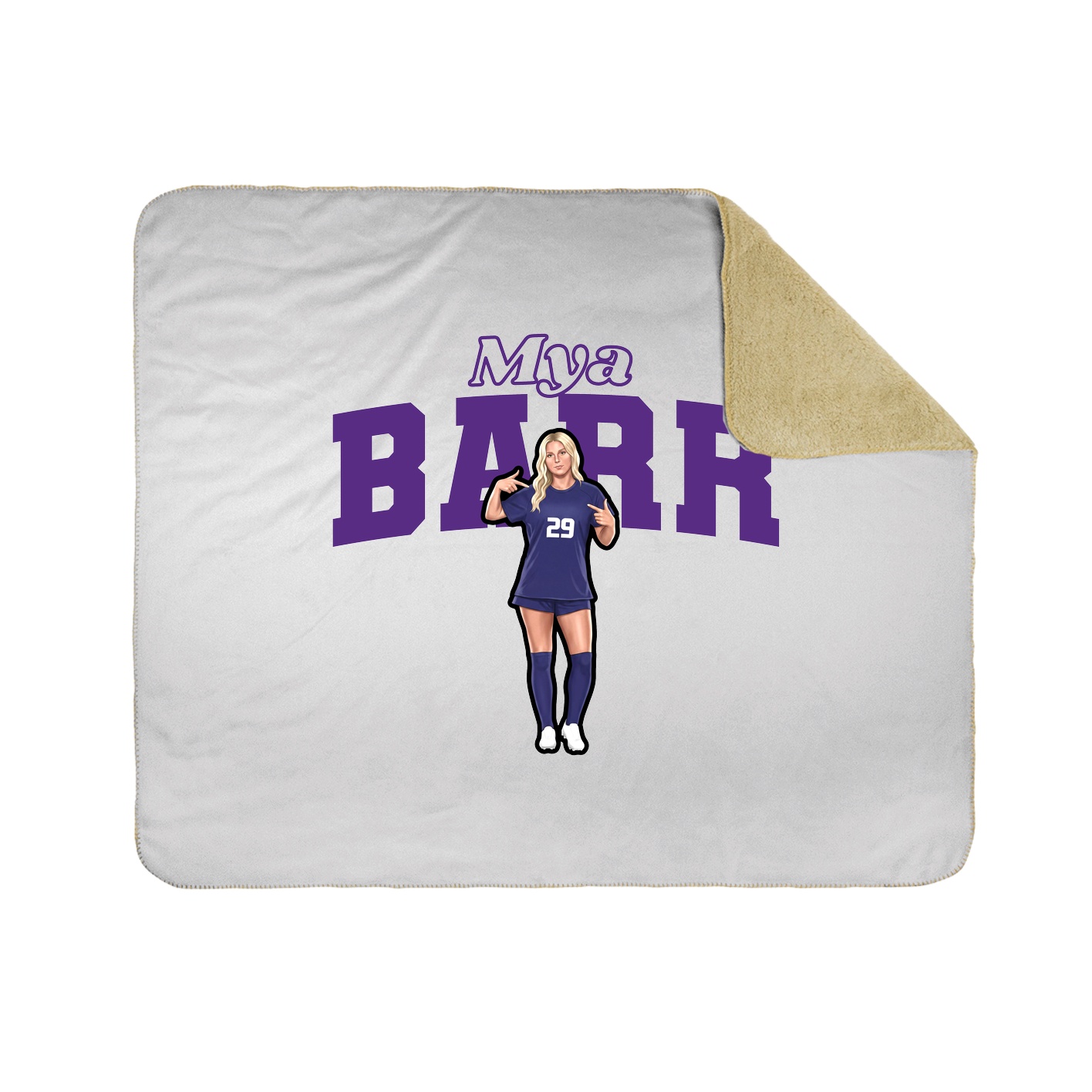 Throw Blanket — Name Arch in White