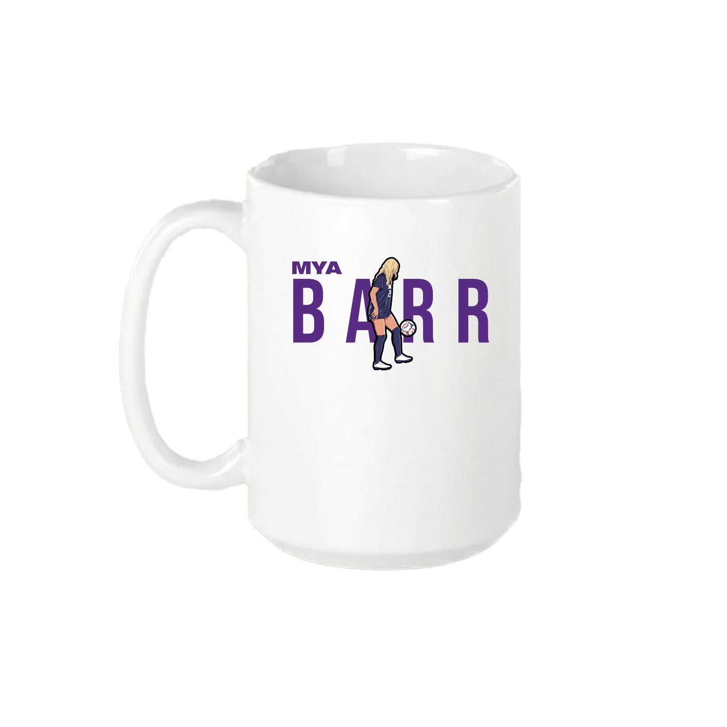 15oz Coffee Mug — Player Name in White