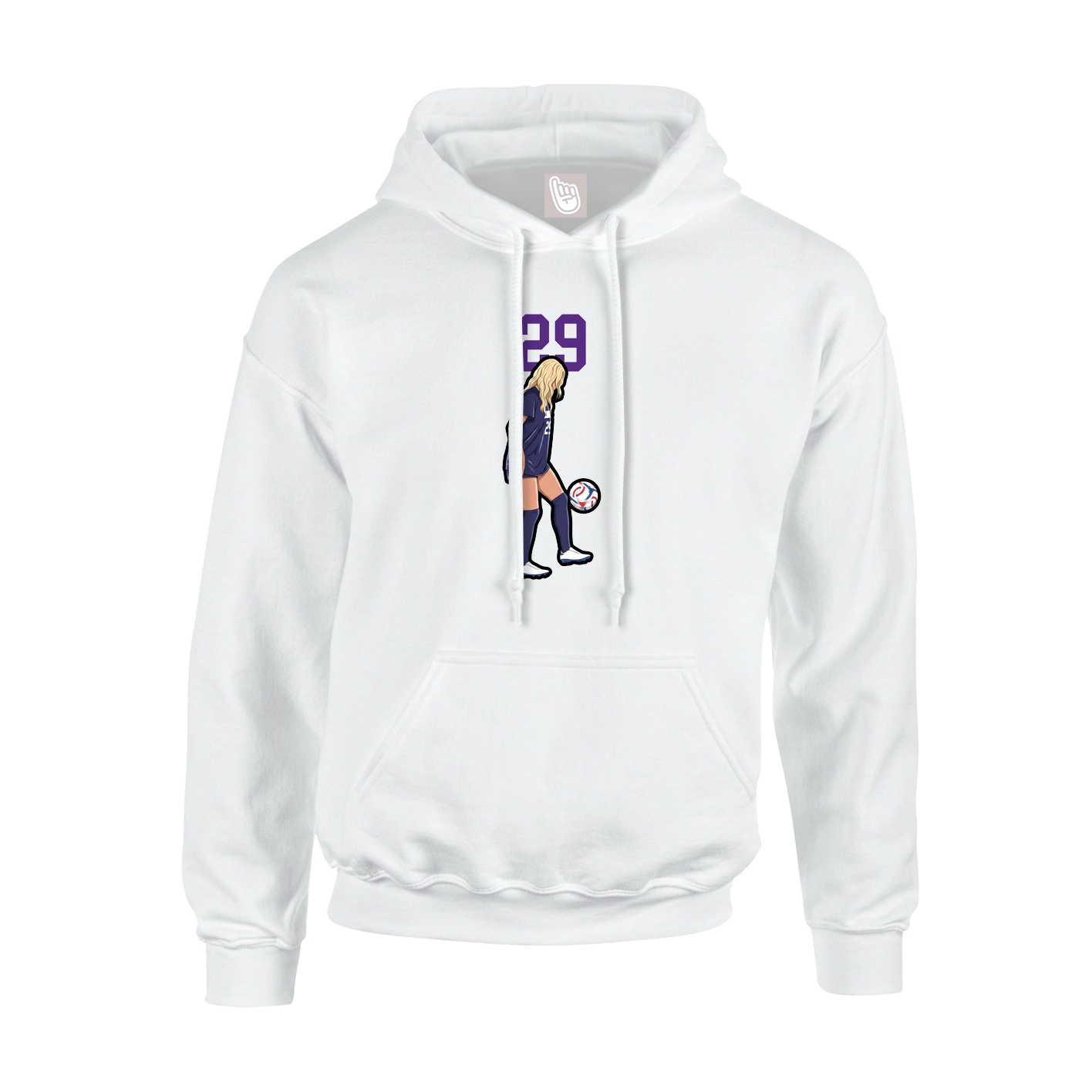Hoodie — Number Top in White