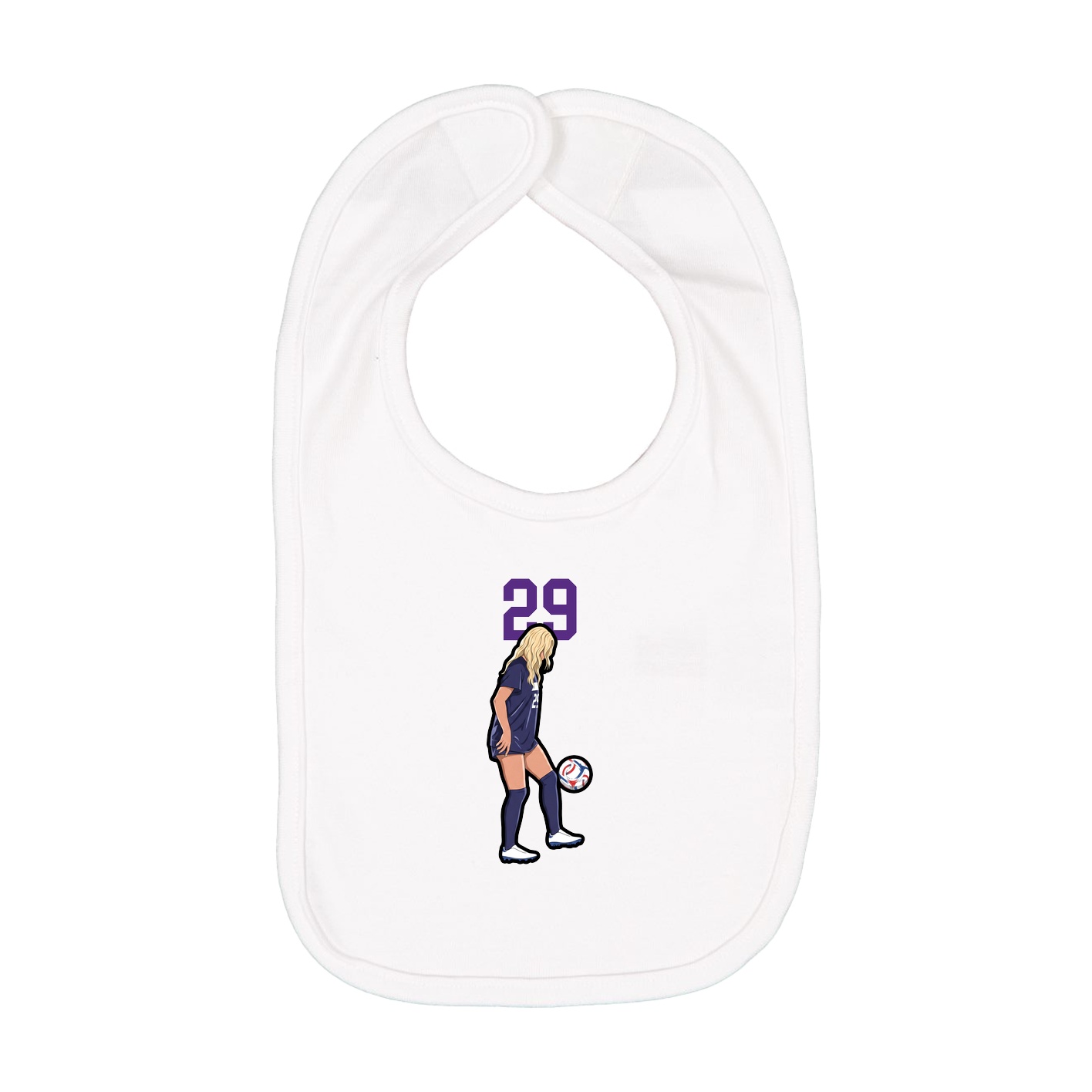 Infant Bib — Number Top in White